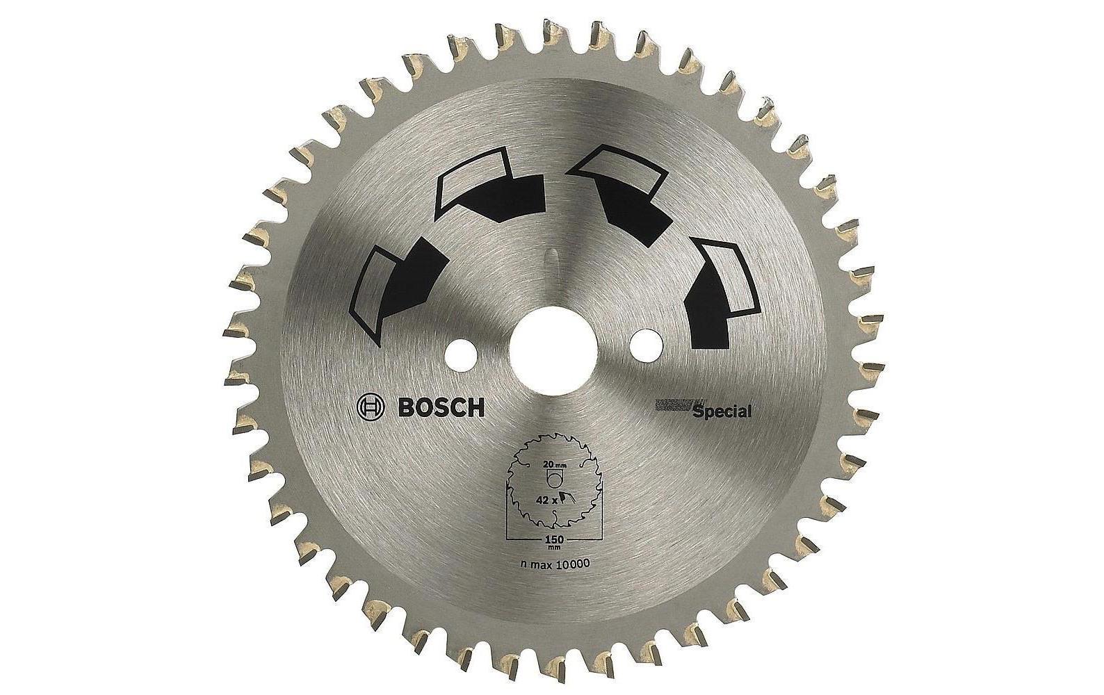 Bosch Kreissägeblatt 150 × 20 × 2,2 mm, 42 Zähne – für Kunststoff, Holz – Mehrzwecksägeblatt