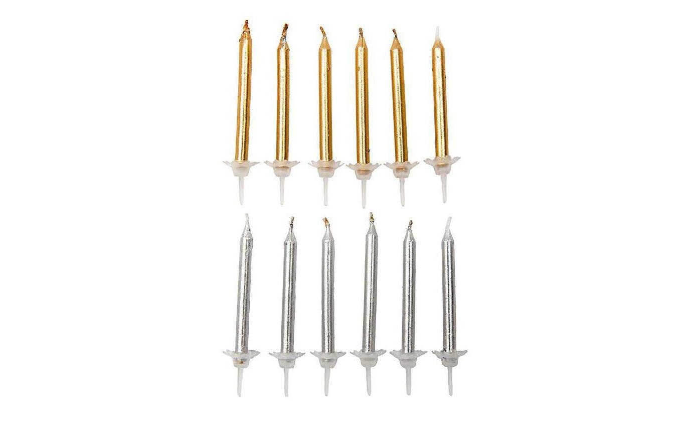 Rico Design Geburtstagskerzen – Gold/Silber – 24 Stk