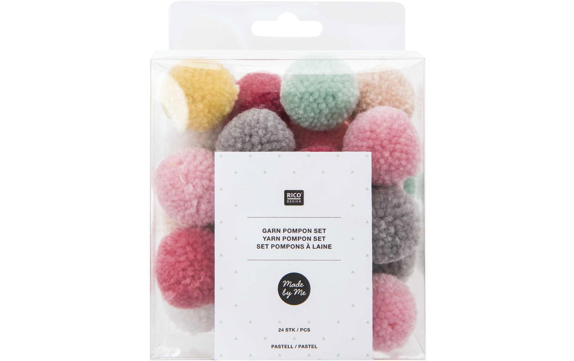 Rico Design Pompon-Set, Baumwolle, Mehrfarbig (Mint, Grau), Ø 3 cm, 08758.00.42