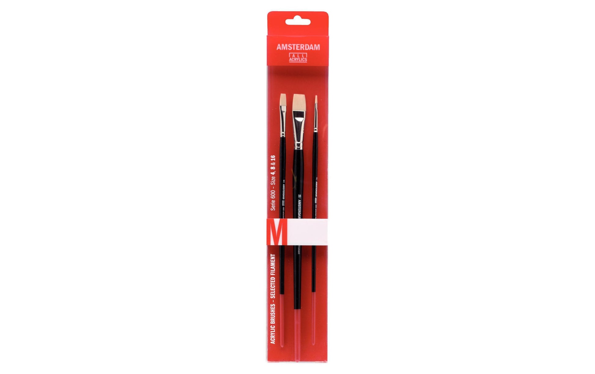 Royal Talens AMSTERDAM – Pinsel-Set – Flachpinsel, Synthetisch, Grössen 4/8/16, 3er-Set