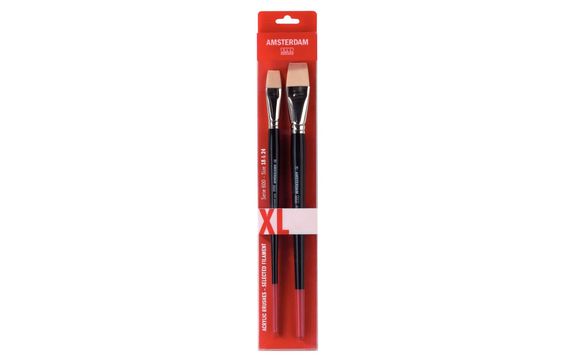 Royal Talens AMSTERDAM – Serie 600 – Pinsel-Set – Flachpinsel, Synthetisch, Sortierte Grössen, 2er-Set