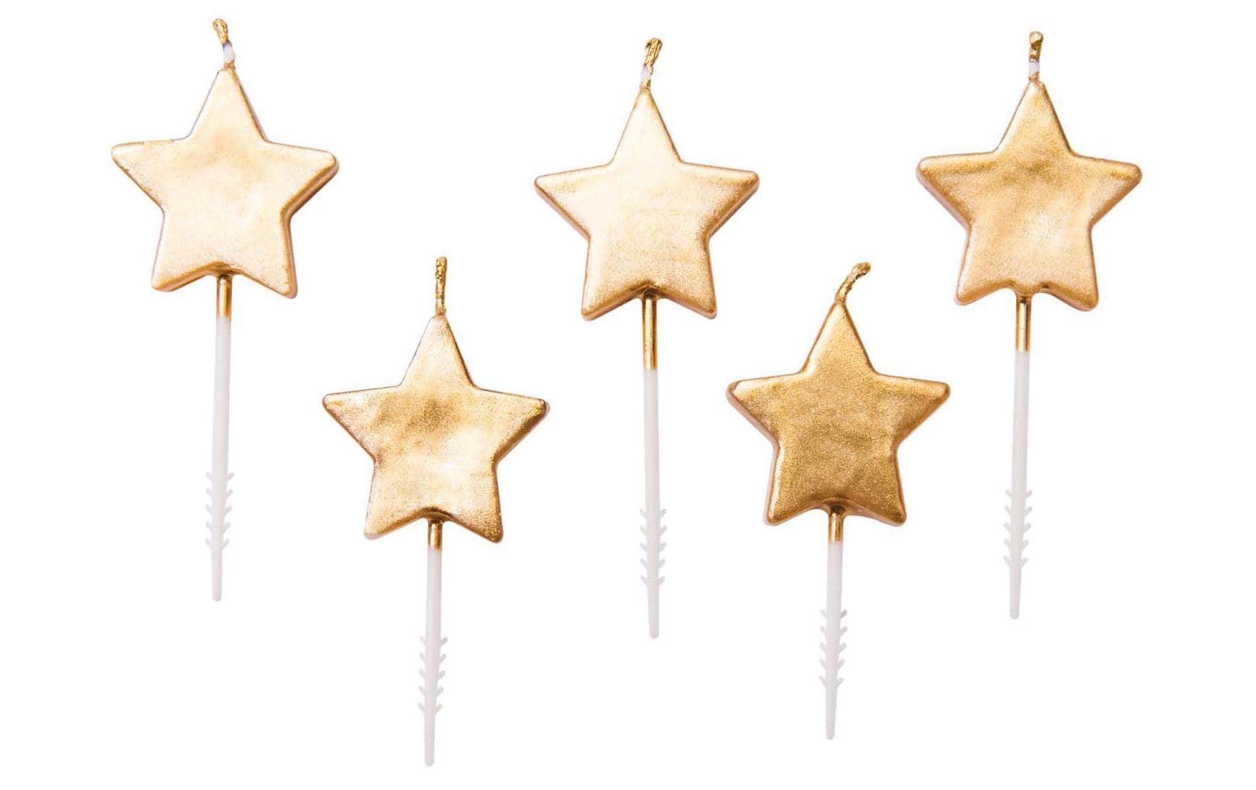Rico Design Geburtstagskerzen Sterne – Gold – 5 Stk