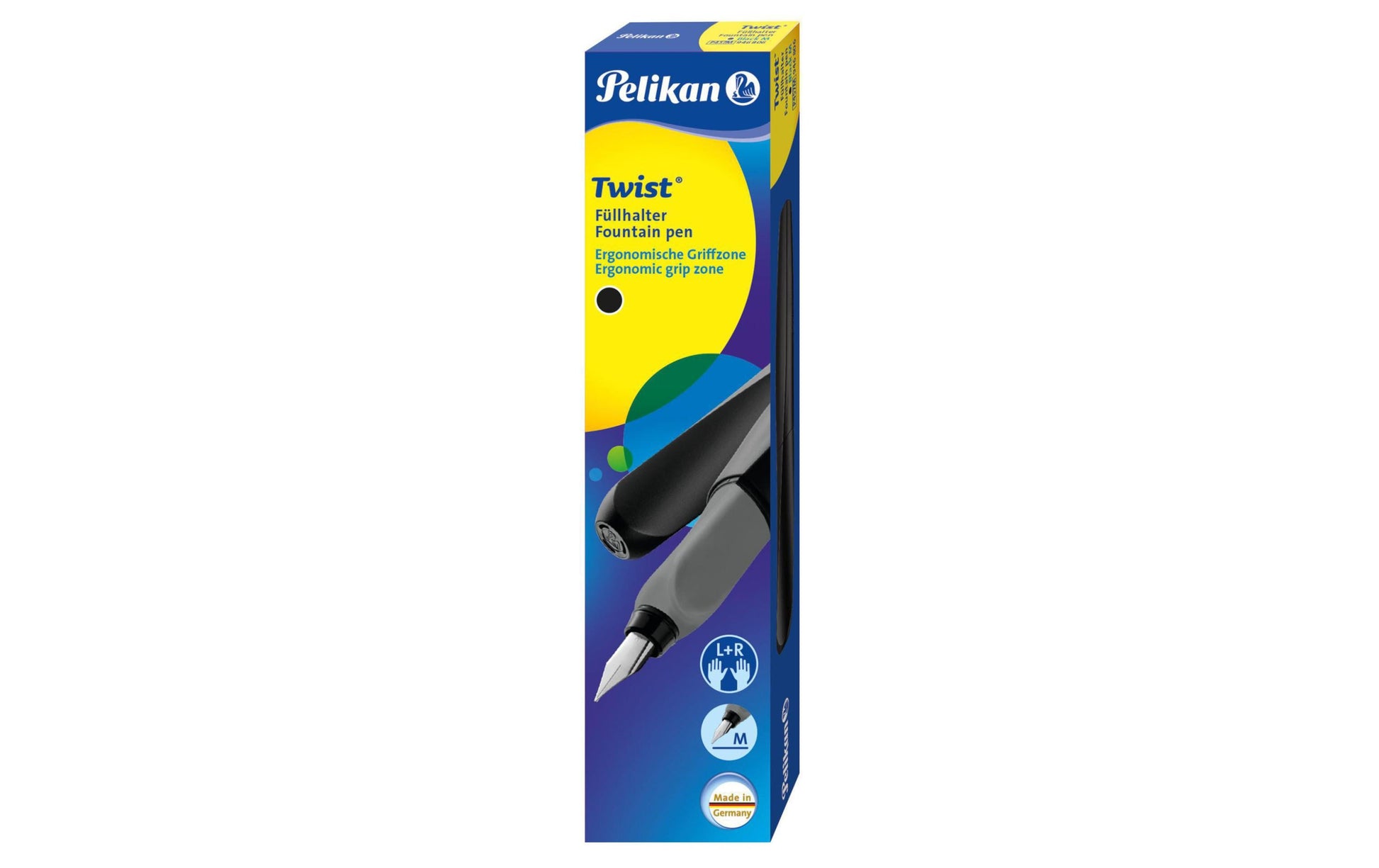 Pelikan Twist – Federspitze M – für Rechts- & Linkshänder – Schwarz, Blau – Patronen