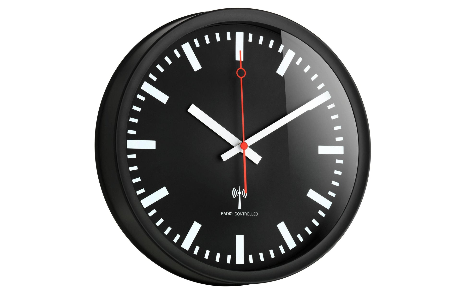 TFA-Dostmann TFA Dostmann Wanduhr – Funk, analog, Ø 25 cm, schwarz, Kunststoff