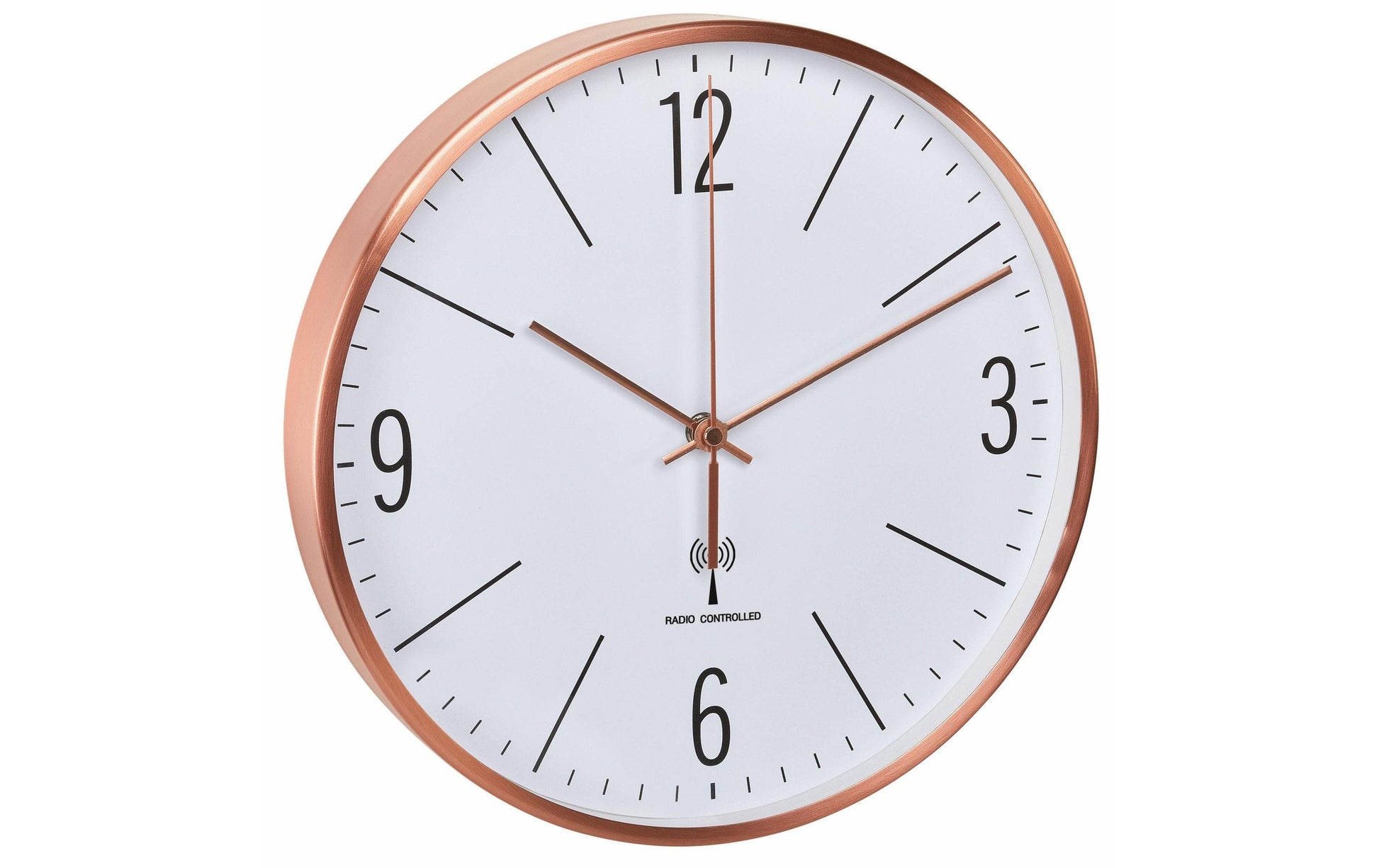 TFA-Dostmann TFA Dostmann Wanduhr – Funk – Ø 30 cm, weiss, Metall, lautlos