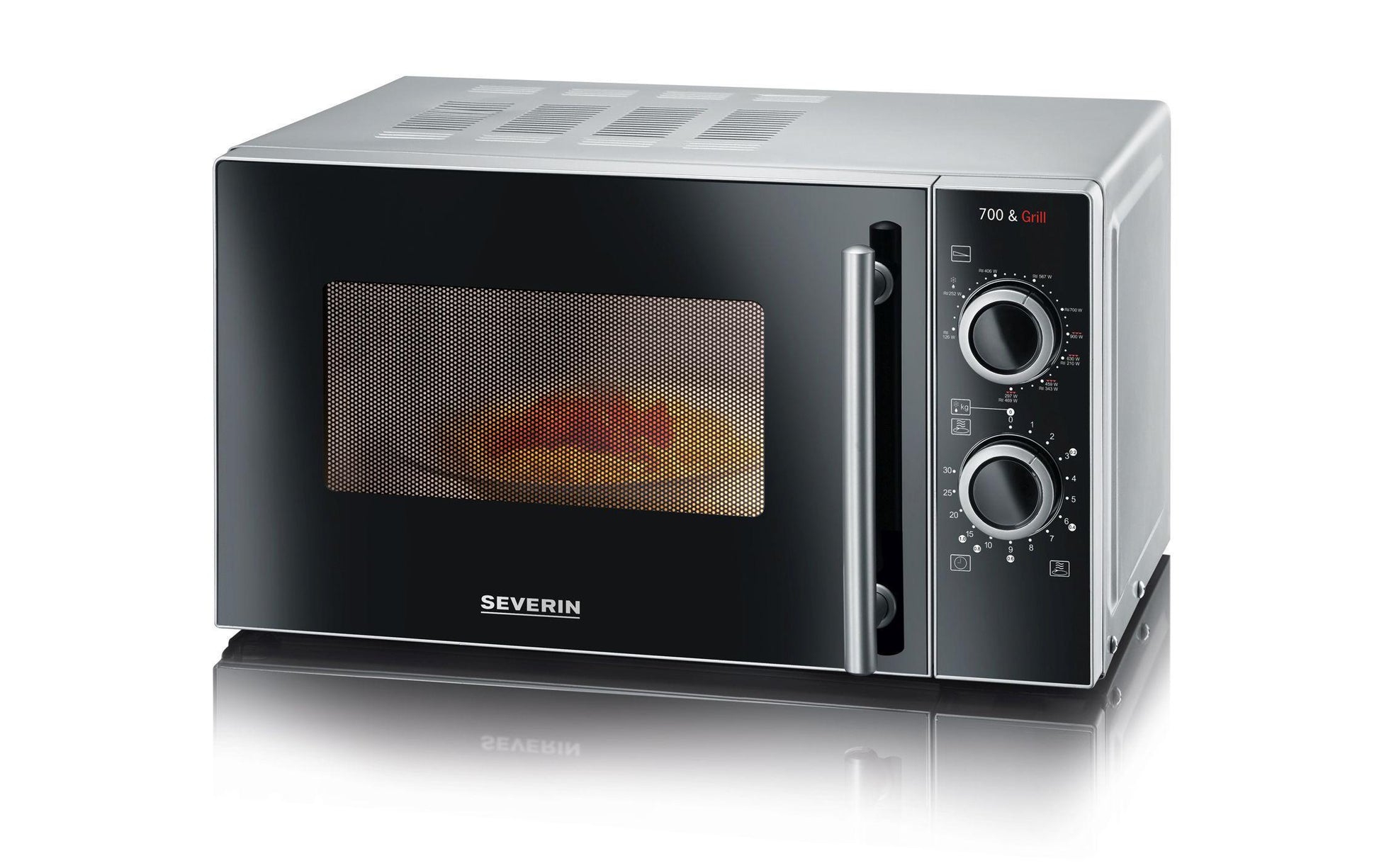 Severin Grill-Mikrowelle MW 7875 – 20 l, Grill, 700 W – silber