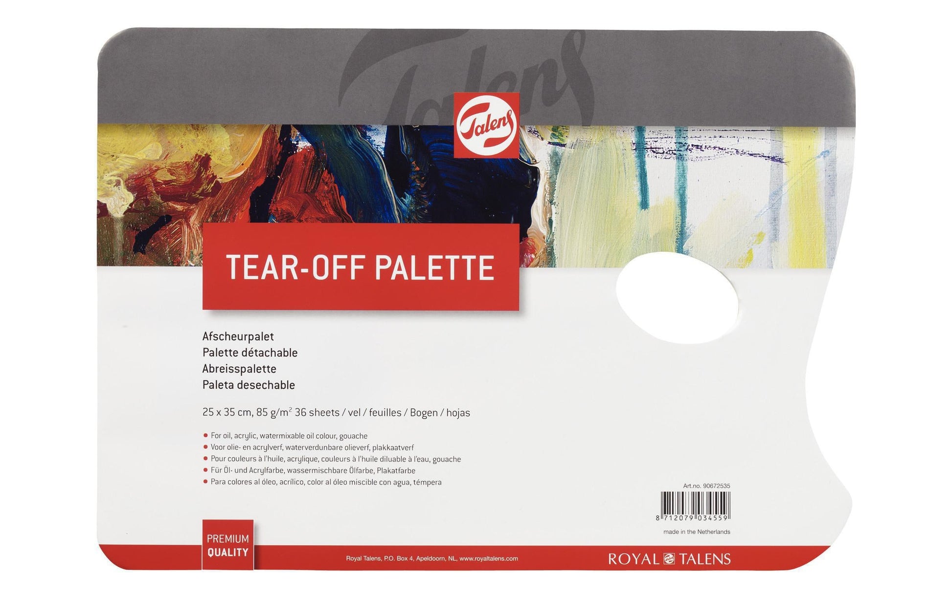 Talens Abreisspalette – Papier, 250 × 350 mm, weiss, 36 Bögen