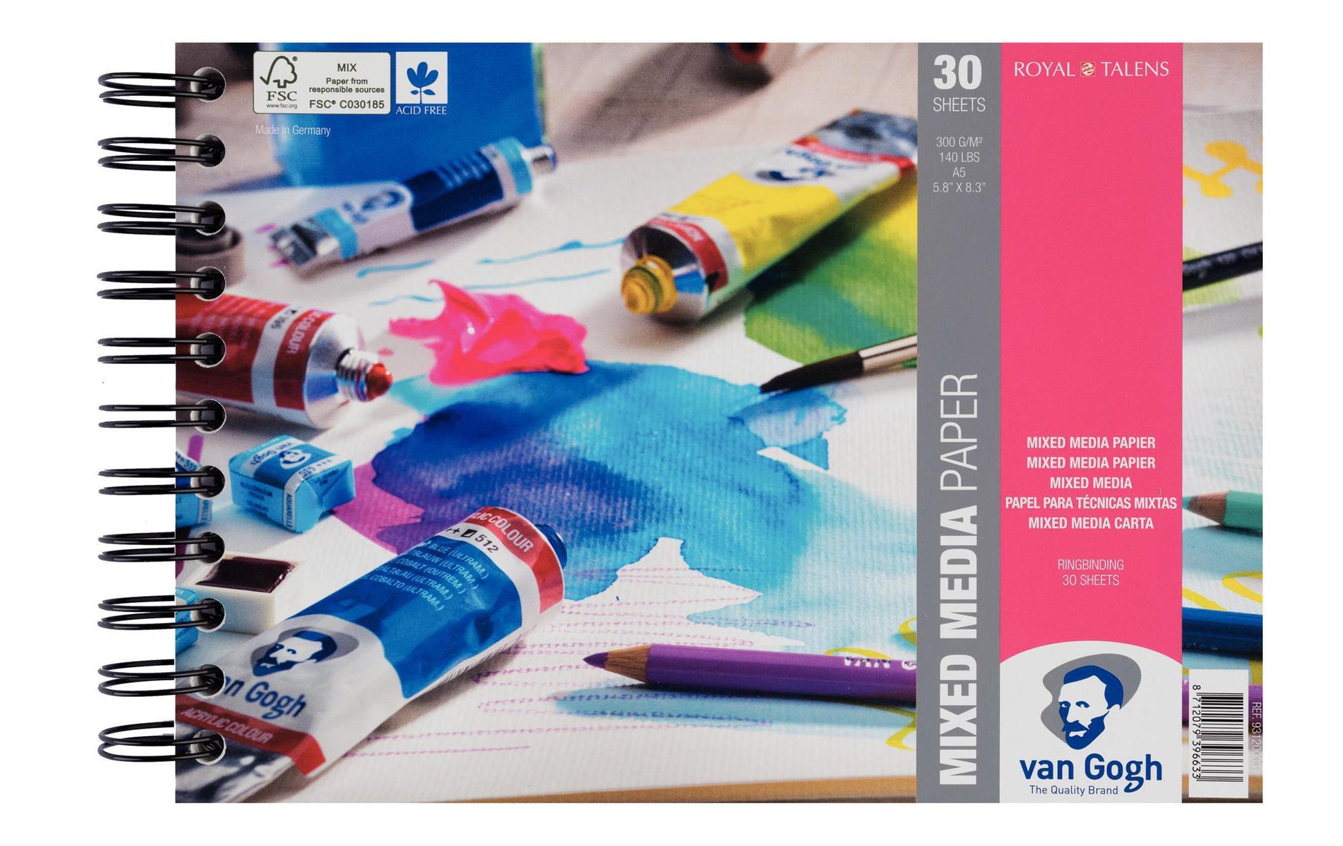 Van Gogh Skizzenblock, Papier, 14,8 × 21 cm, Weiss, 30 Blatt