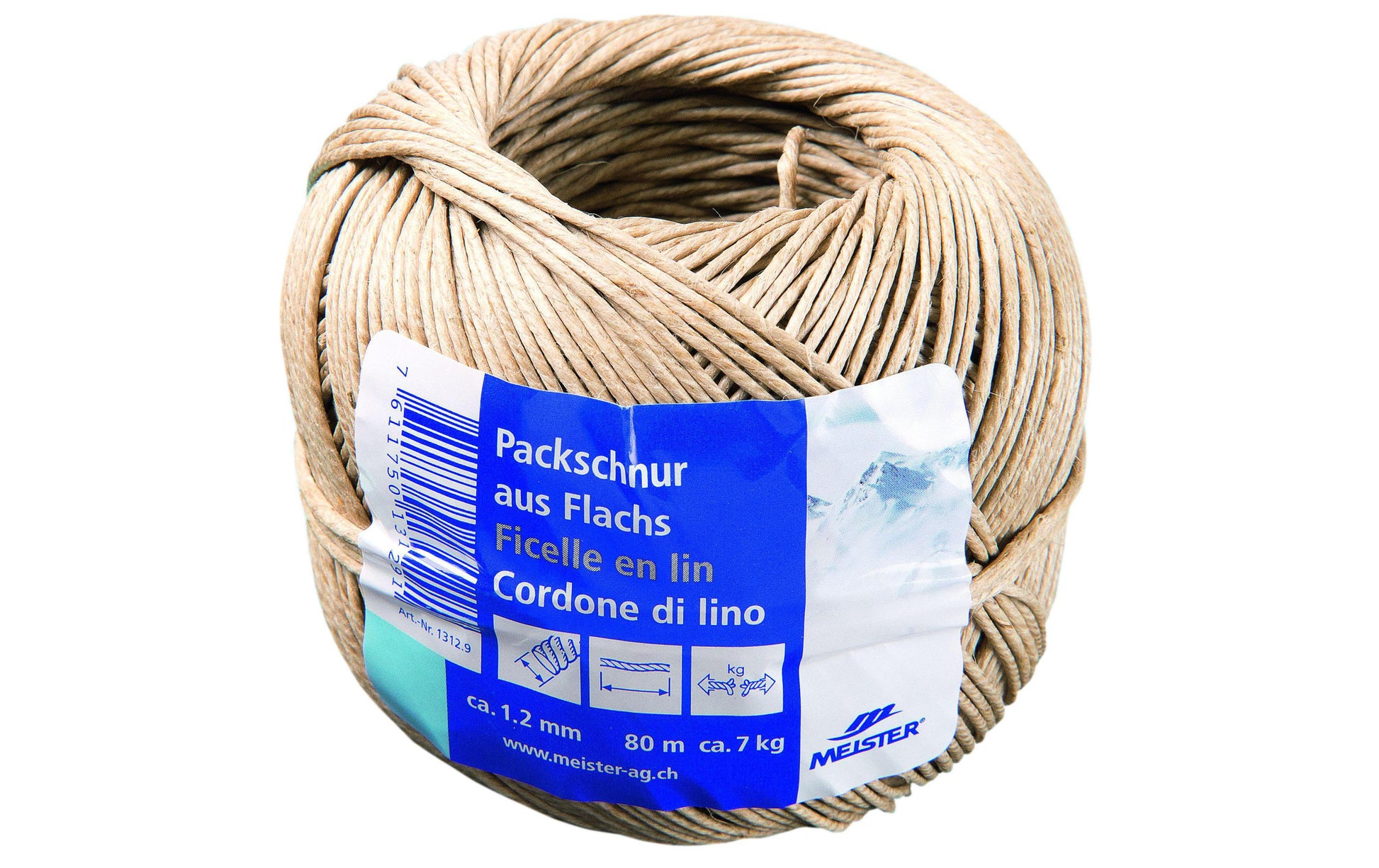Meister & Cie Meister – Kordel Flachs, natur Ø 1,2 mm × 80 m