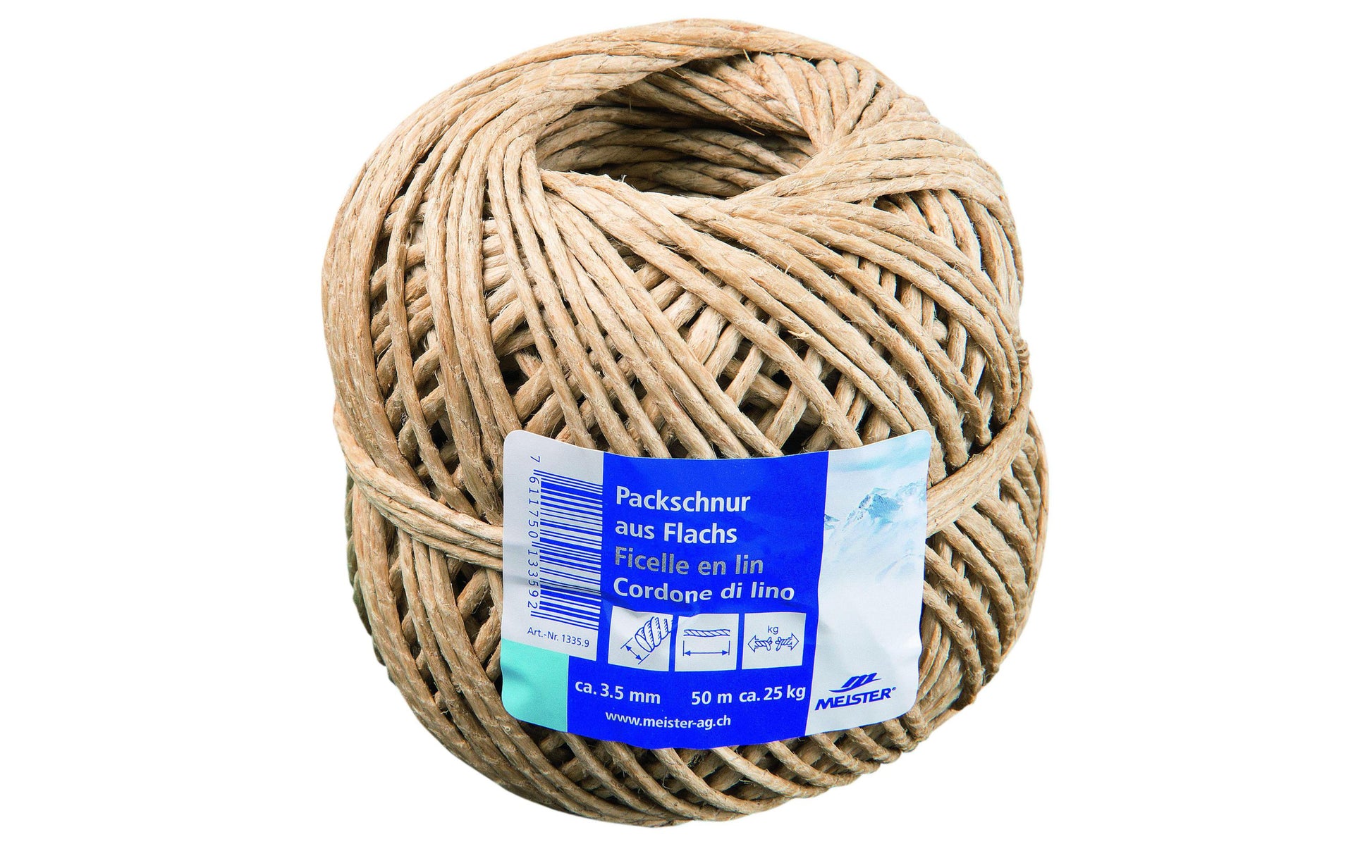 Meister & Cie Meister – Kordel Flachs, natur Ø 2,5 mm × 50 m