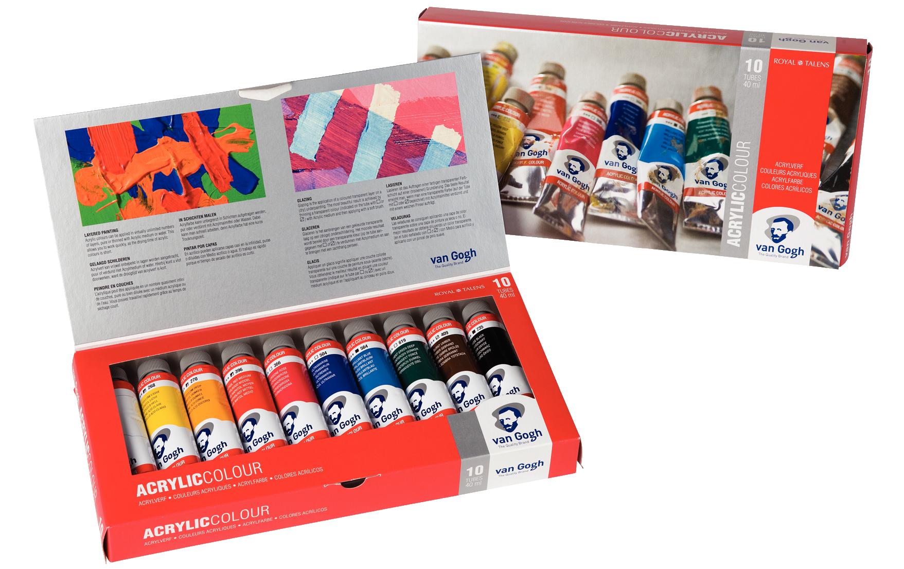 Van Gogh Acrylfarbe – Mehrfarbig, Lichtecht – 10 Farben (10×40 ml, 400 ml)