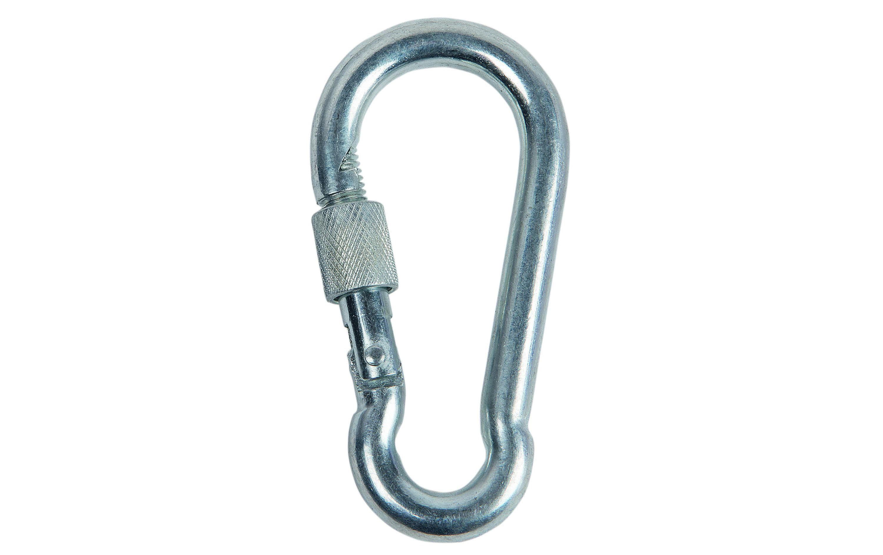 Meister Karabinerhaken, Ø 8 mm, 80 mm, Belastbarkeit 230 kg, Stahl, Silber