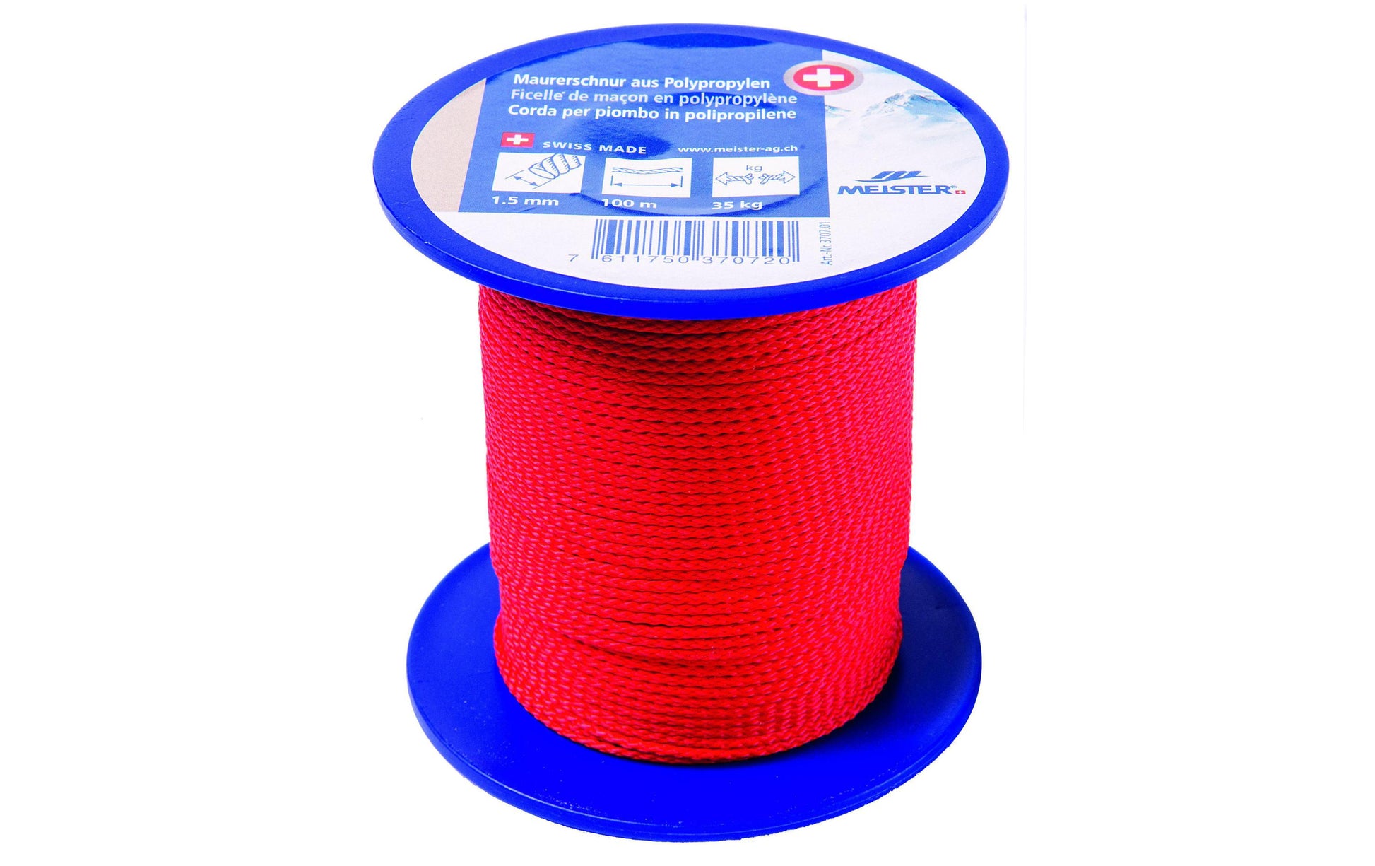 Meister & Cie Meister Maurerschnur – Ø 1,5 mm × 100 m, Polypropylen (PP), Rot