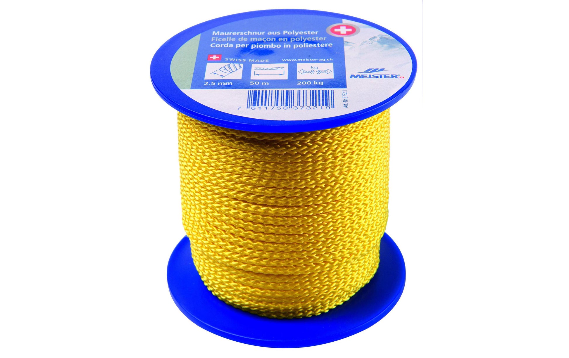 Meister & Cie Meister Maurerschnur – 2,5 mm × 50 m, Polyester, Gelb-Fluo