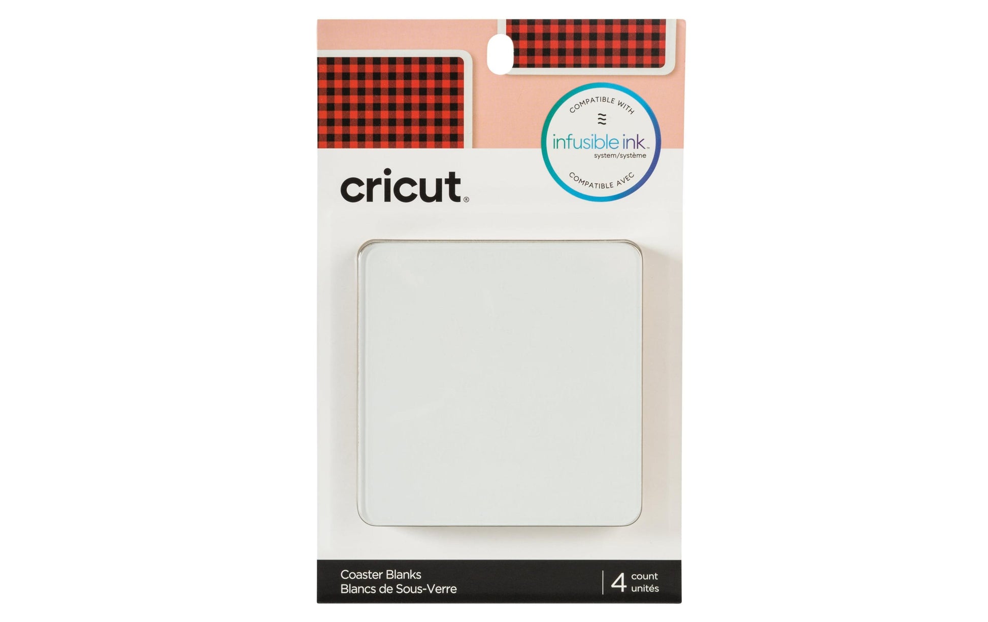Cricut Untersetzer Infusible Ink – 4er Set, 9,5 × 9,5 cm, Keramik, Weiss, für Sublimation