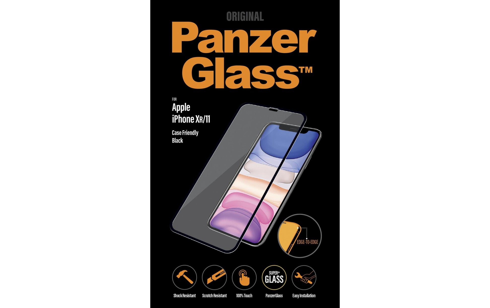PanzerGlass Displayschutz (Panzerglas), Case Friendly – für iPhone XR/iPhone 11