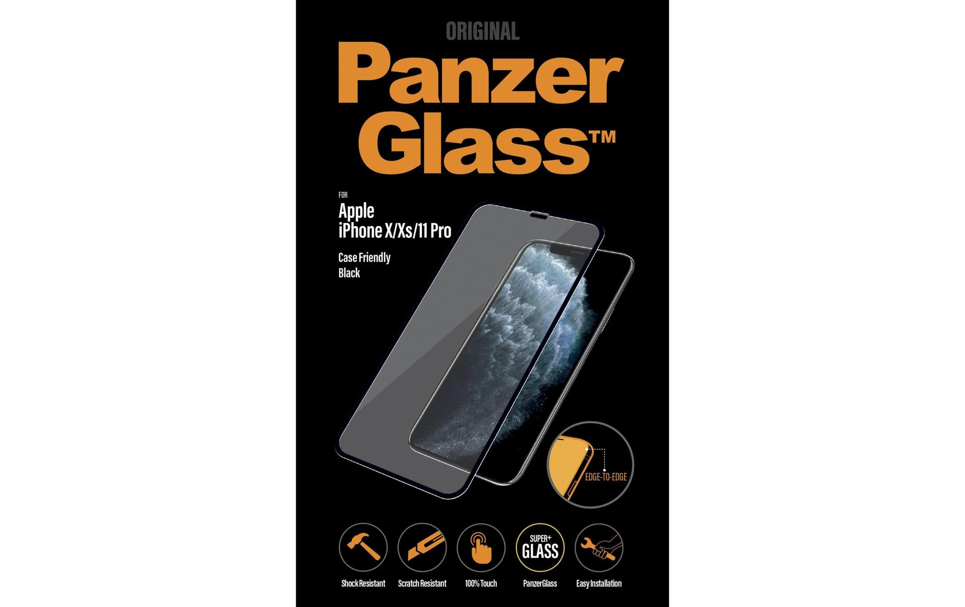 PanzerGlass Displayschutzglas – für Apple iPhone X/Xs/11 Pro – kratzresistent, anti-fingerprint, Hartglas