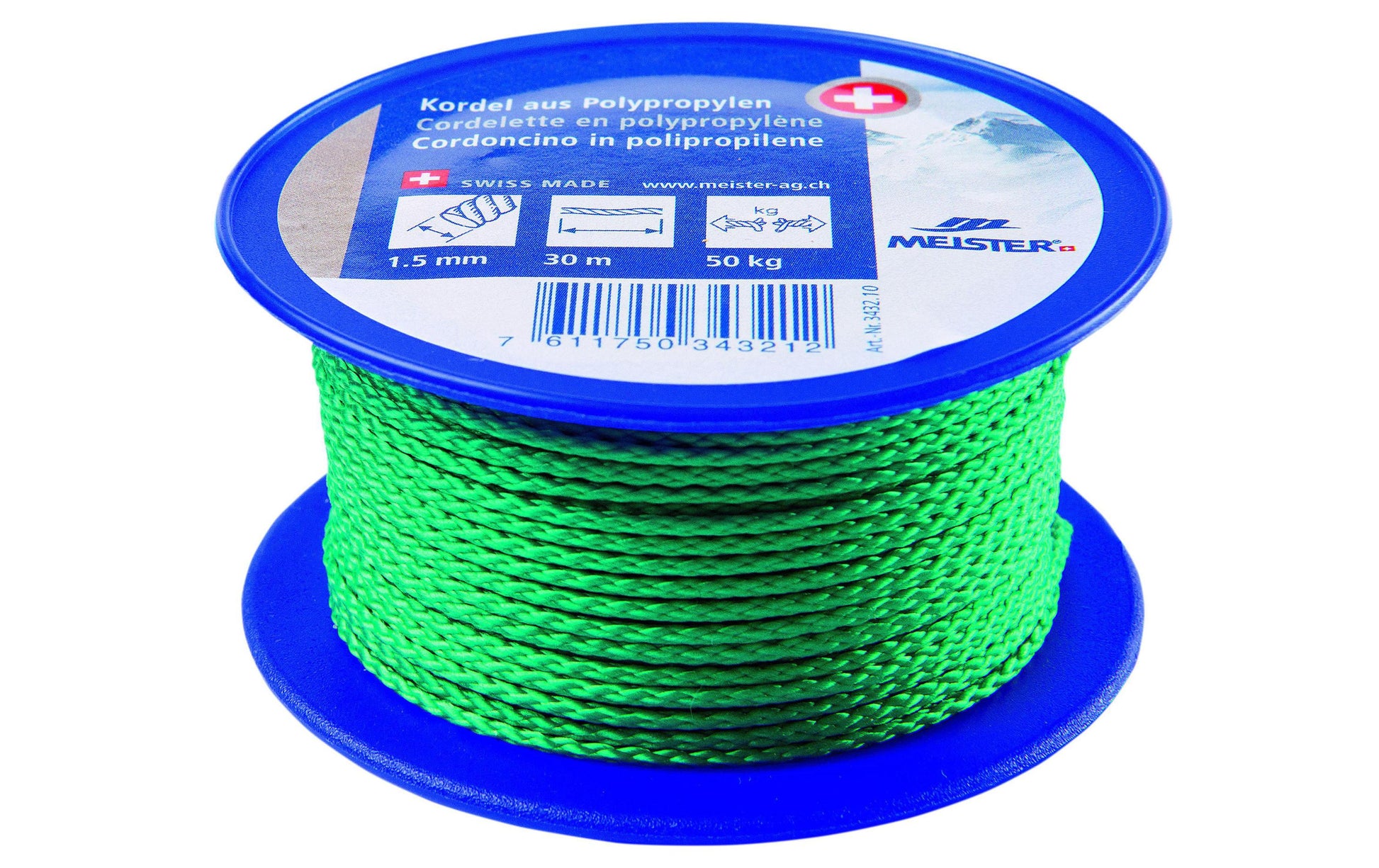 Meister & Cie Meister – Kordel Polypropylen, grün Ø 1,5 mm × 30 m, 50 kg