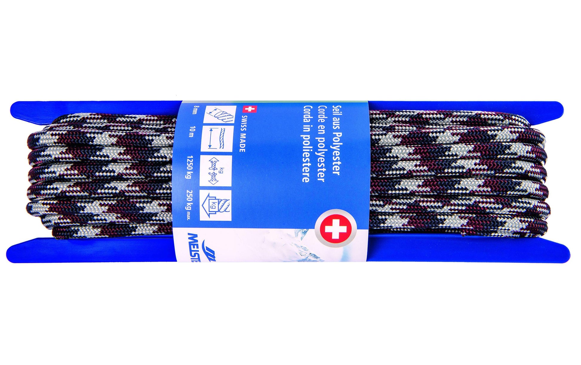 Meister & Cie Meister Maurerschnur – Ø 8 mm × 10 m, Polyester, Blau/Rot, Mindestbruchkraft 1250 kg