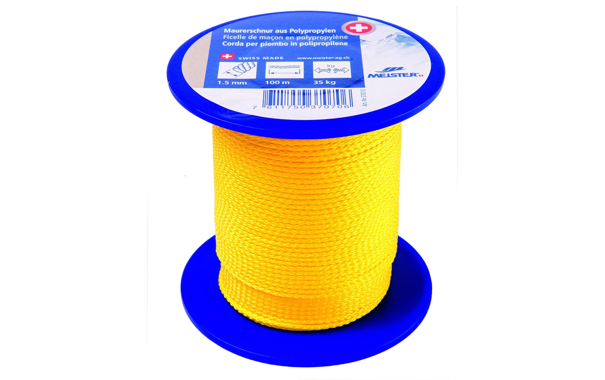 Meister & Cie Meister Maurerschnur – 1,5 mm × 100 m, Polypropylen (PP), Gelb