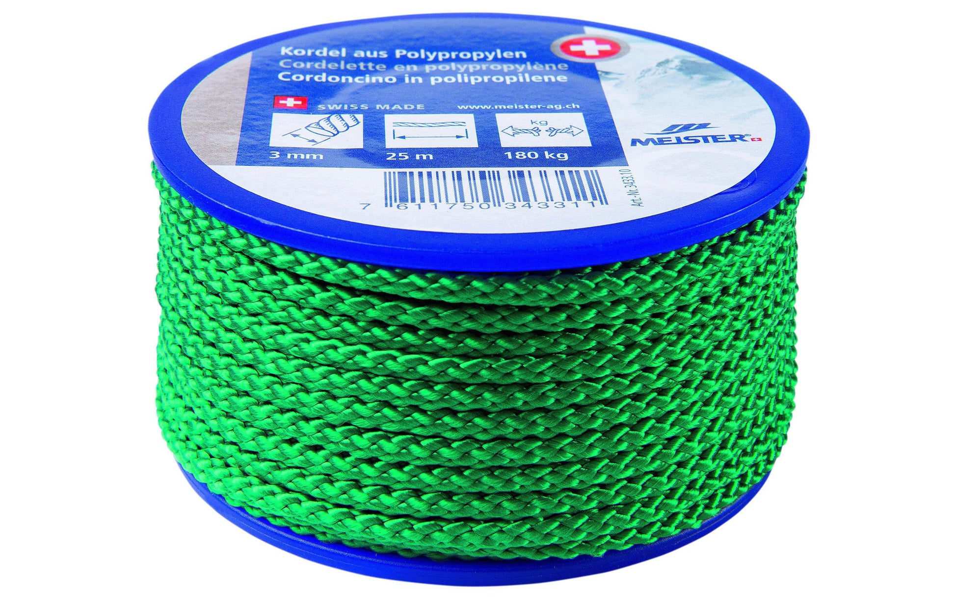 Meister & Cie Kordel Polypropylen, grün Ø 3 mm × 25 m, 180 kg