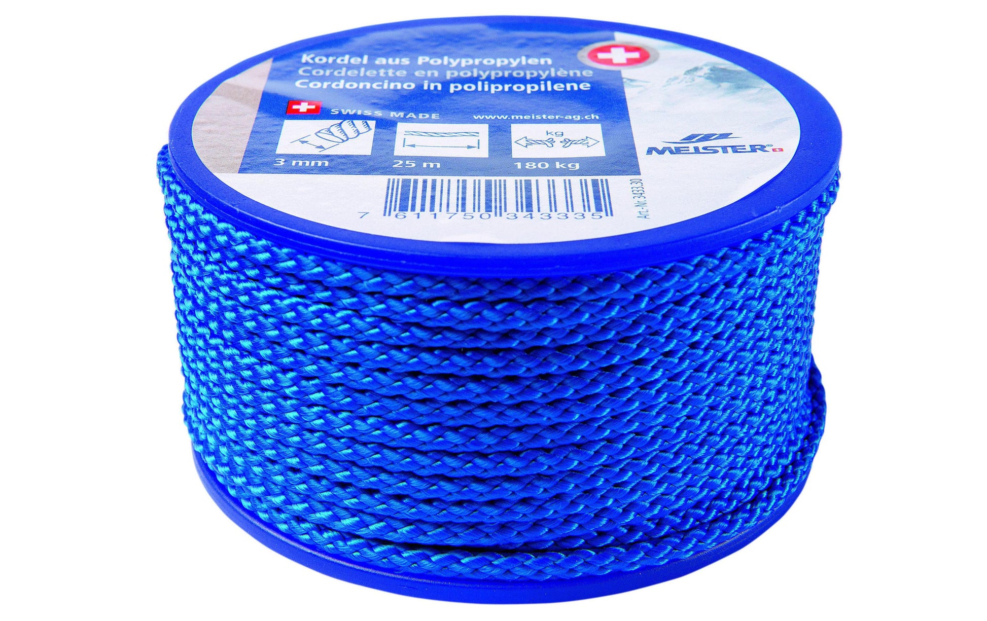 Meister & Cie Meister – Kordel Polypropylen, blau Ø 3 mm × 25 m, Reisskraft 180 kg