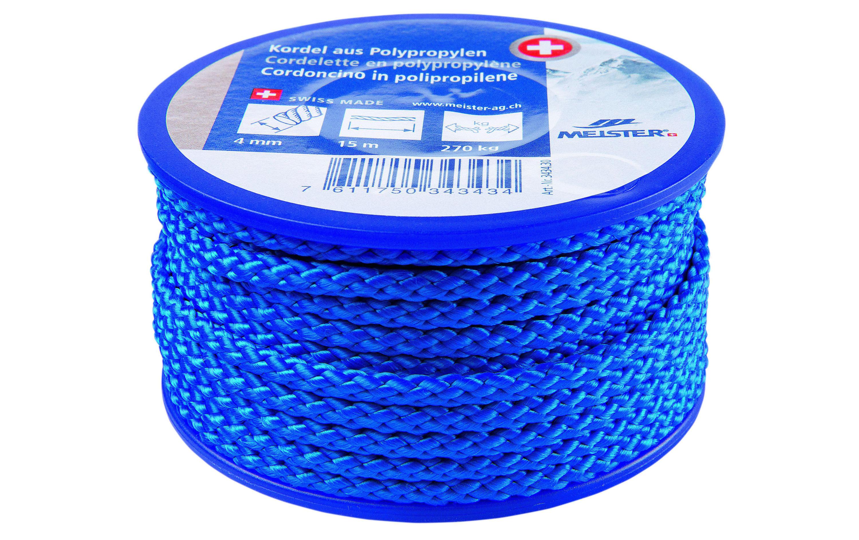 Meister Polypropylenkordel, Blau Ø 4 mm × 15 m, 270 kg