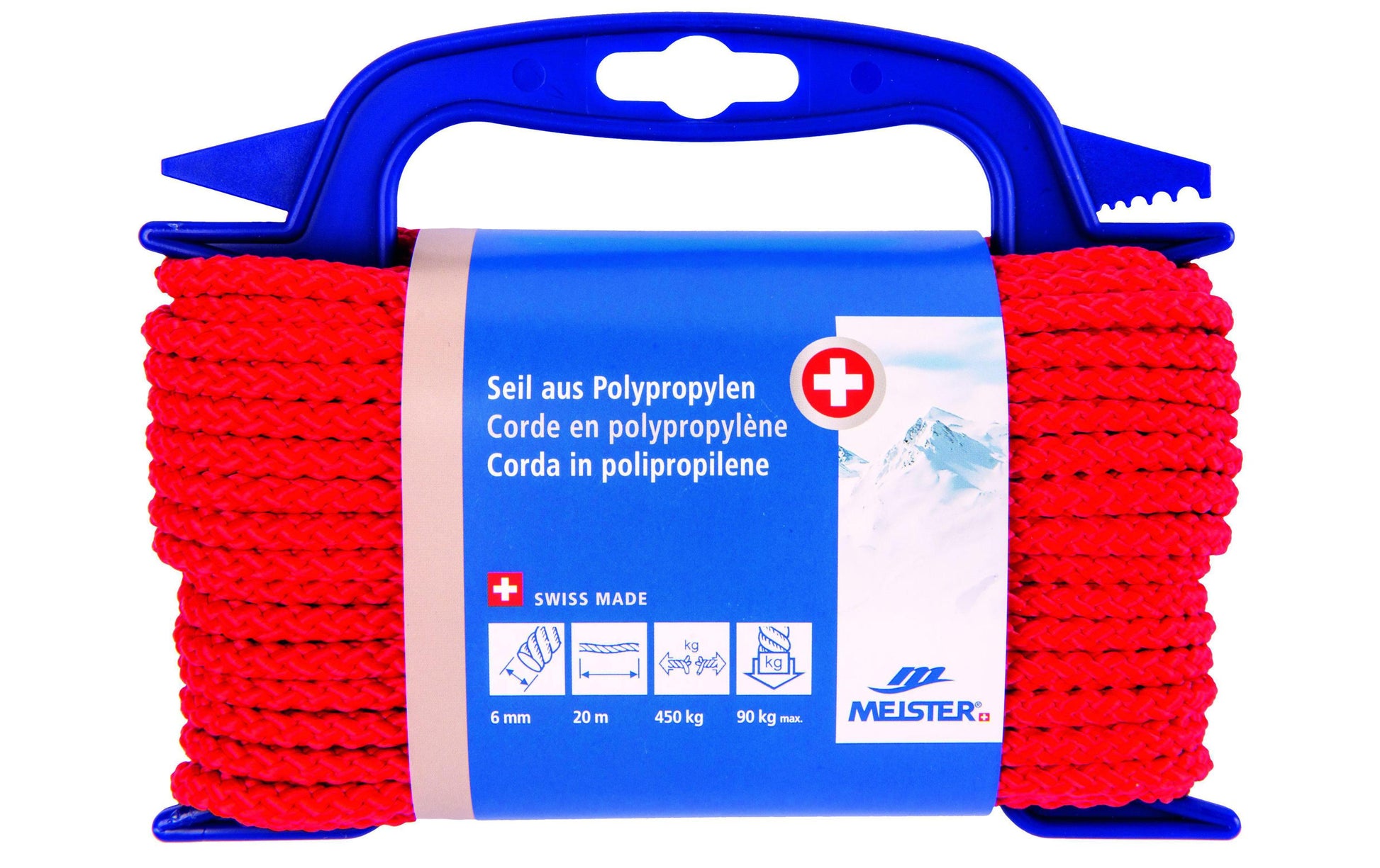 Meister & Cie Meister – Kordel Polypropylen, rot Ø 6 mm × 20 m, 450 kg