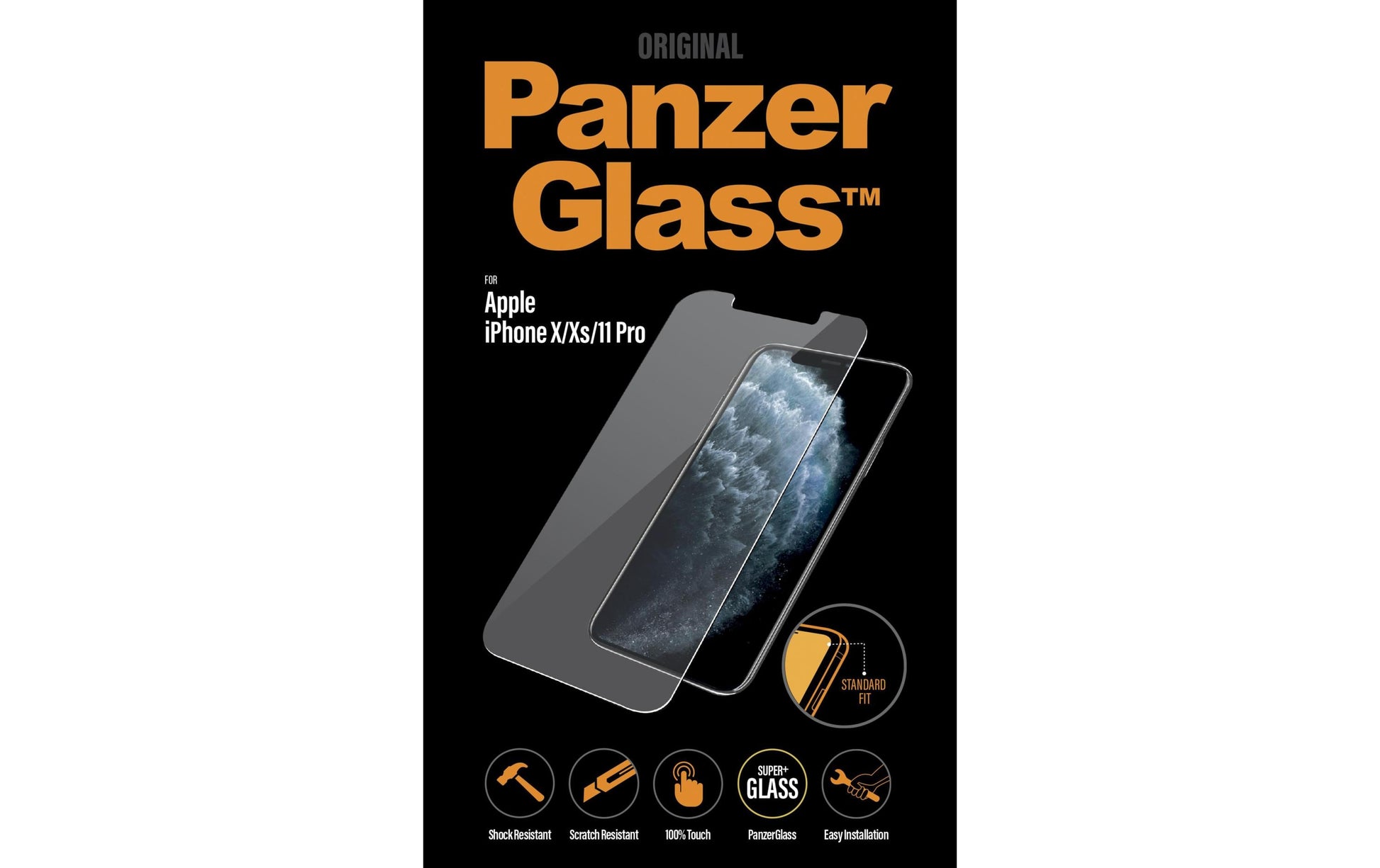 PanzerGlass Displayschutzglas – für Apple iPhone X/Xs/11 Pro, Hartglas, Transparent
