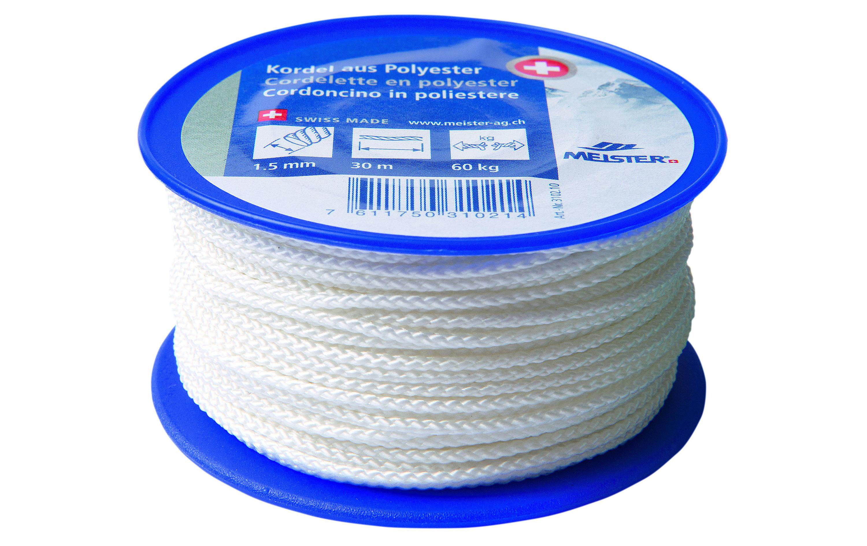 Meister Kordel PET, weiss Ø 1,5 mm × 30 m, 60 kg