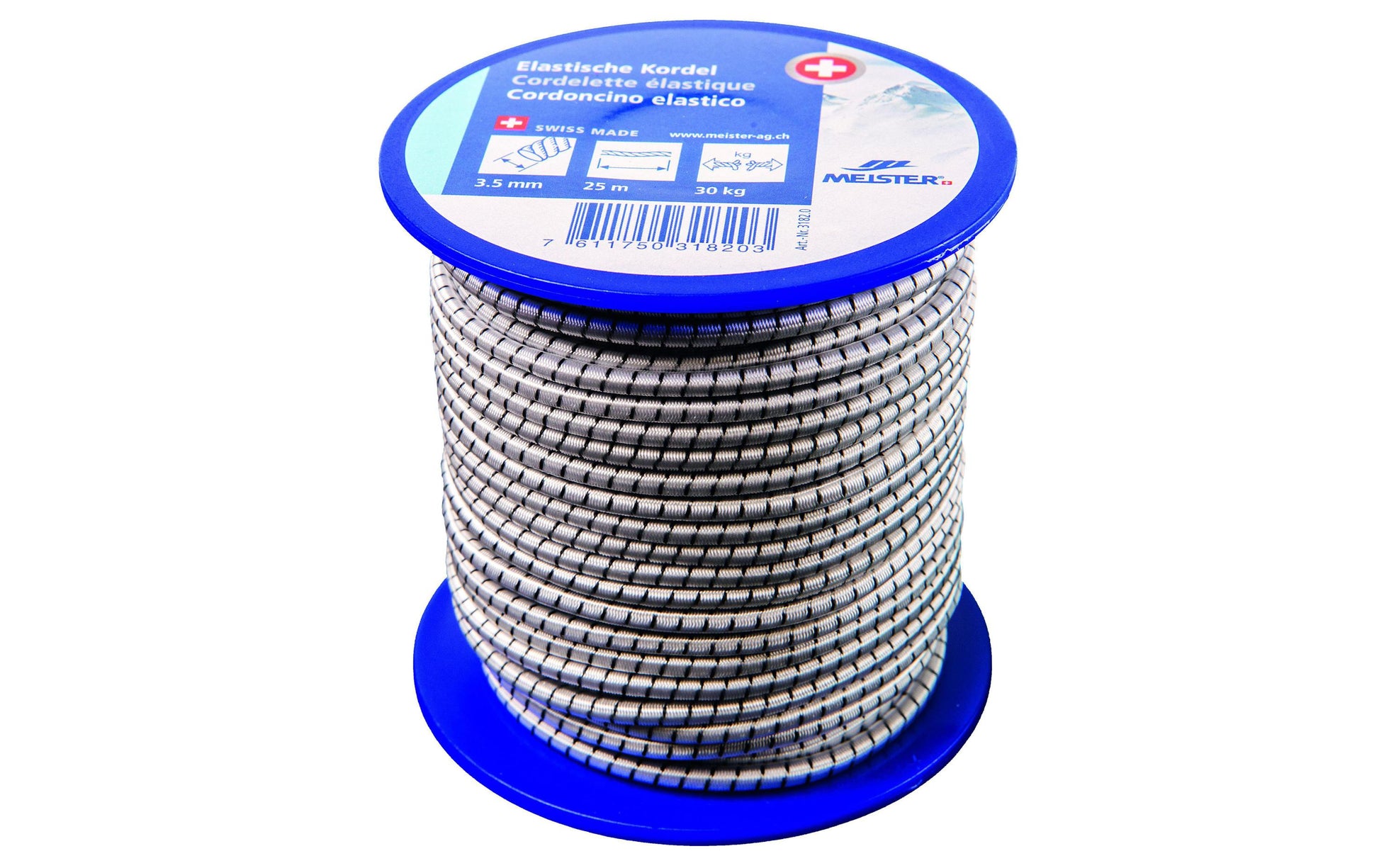 Meister Polyesterkordel, Schwarz/Weiss Ø 3,5 mm × 25 m, Reisskraft 30 kg