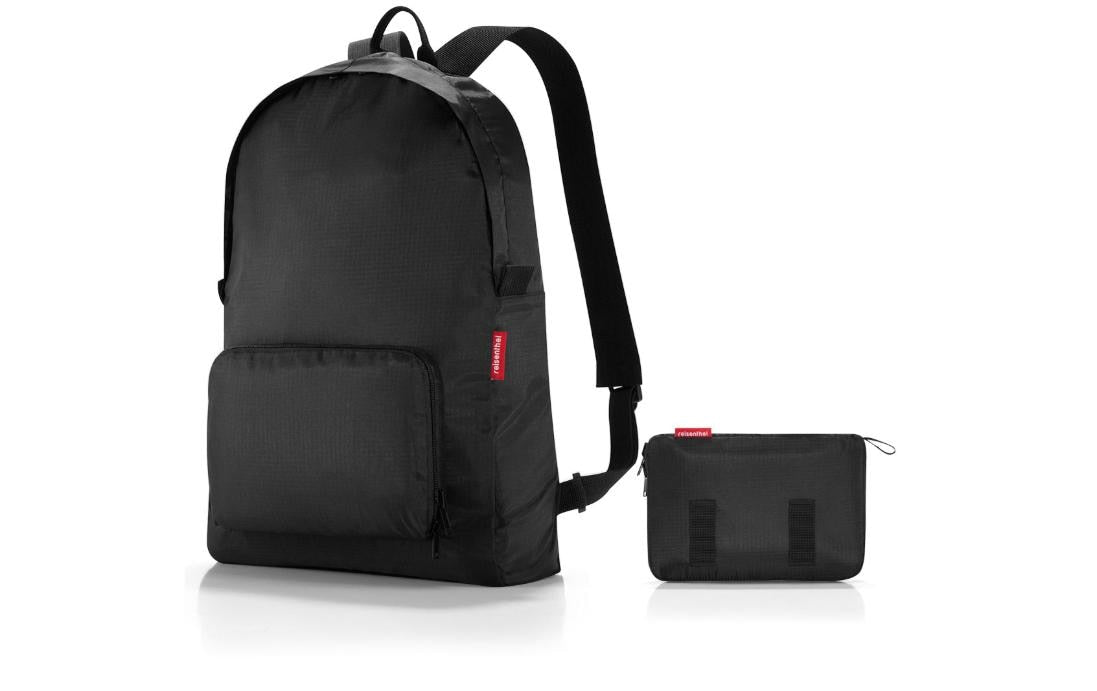 Reisenthel City-Rucksack mini maxi – 14 l, wasserabweisend, Polyester – schwarz, 300 × 450 × 110 mm