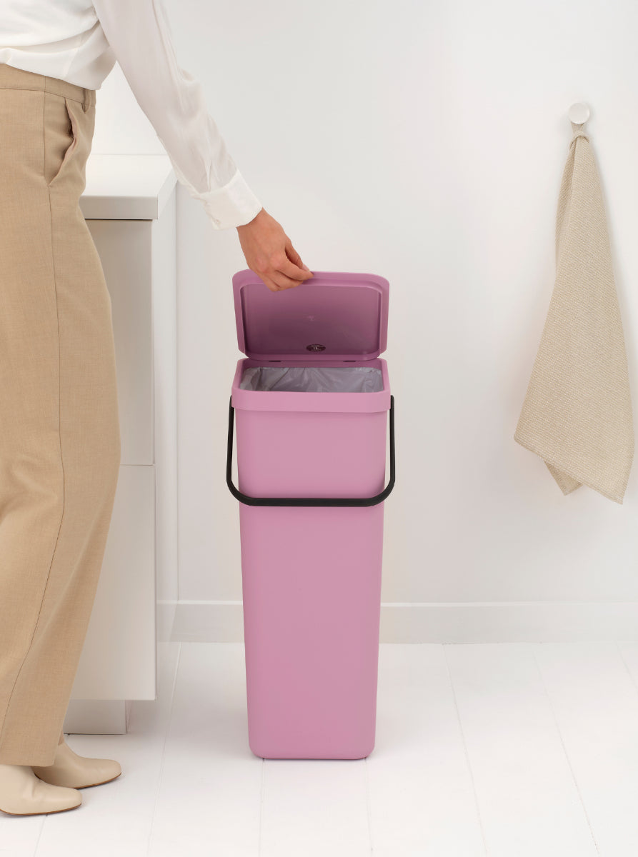 Brabantia Recyclingbox Sort & Go – 40 l – Kunststoff, rechteckig – rosa