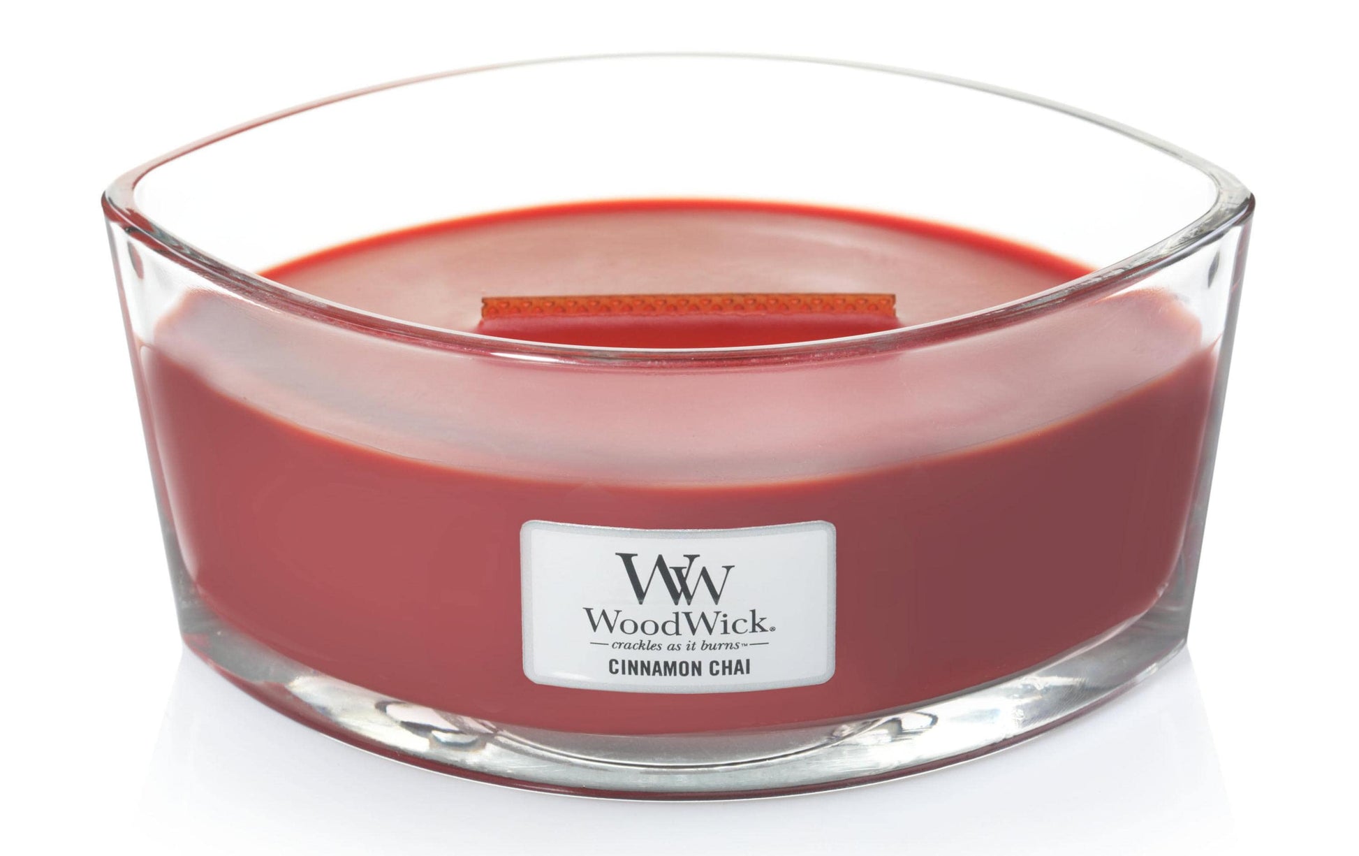 WoodWick Duftkerze Cinnamon Chai, rot, Glas, Ø 19,1 cm, 1 Stück