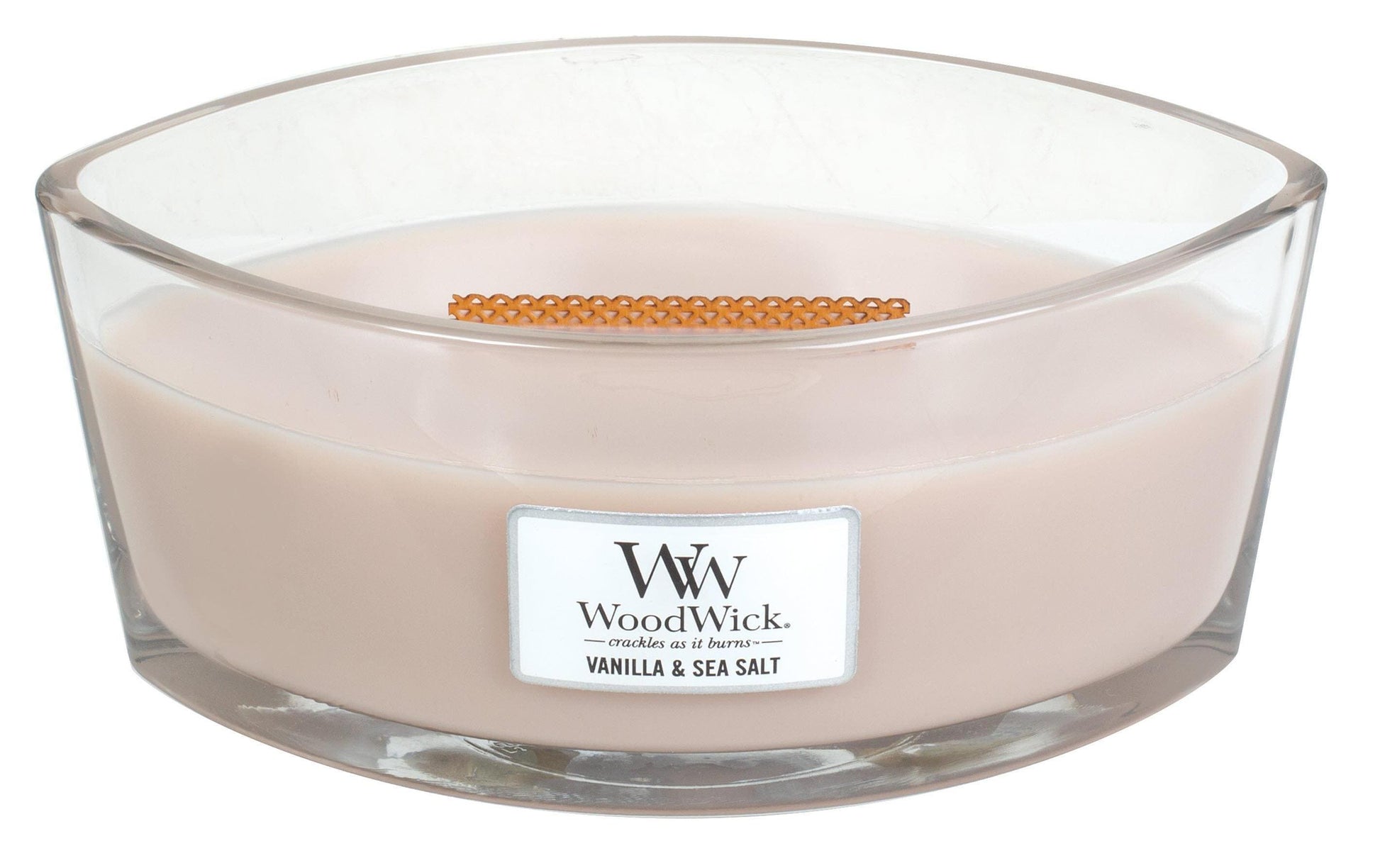 WoodWick Duftkerze – Vanille & Meersalz – Ø 19,1 × 9,2 cm