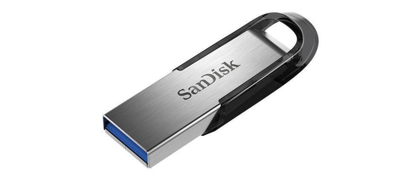 SanDisk Ultra Flair USB-Stick 16 GB – USB-A 3.2 Gen 1, 130/10 MB/s, AES-128, ohne Deckel, Silber
