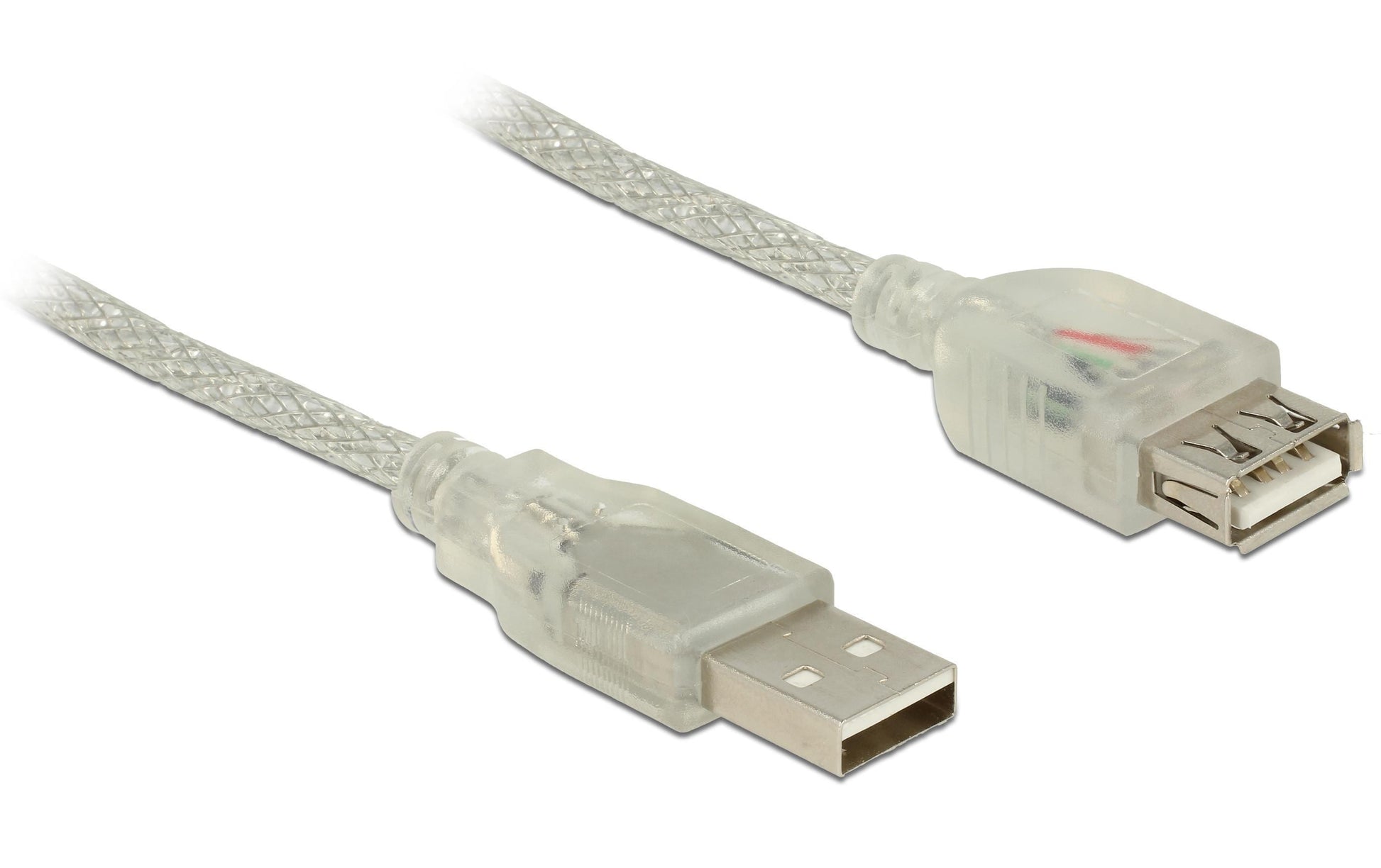 DeLOCK USB-A Verlängerungskabel (Stecker auf Buchse) – USB 2.0 (480 Mbit/s) – 1 m – Transparent