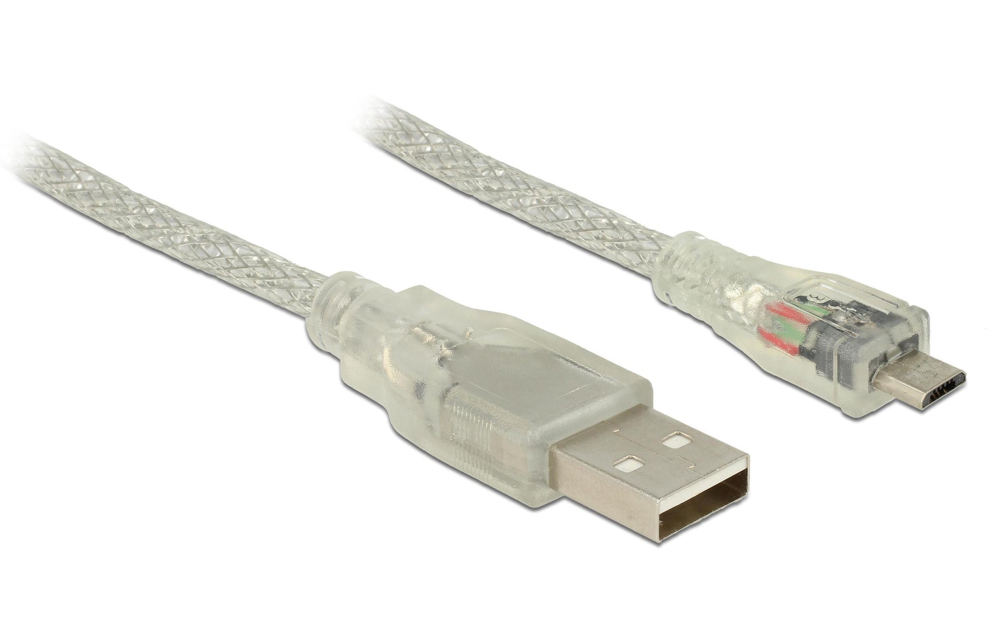 DeLOCK USB-Kabel USB-A auf Micro-USB-B – USB 2.0 (480 Mbit/s) – 2 m – Transparent