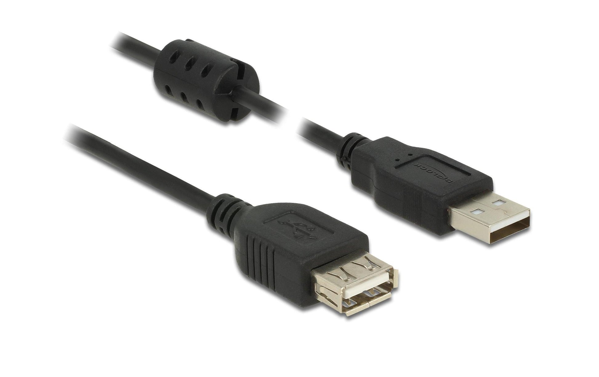 DeLOCK USB-A Verlängerungskabel (Stecker auf Buchse) – USB 2.0 (480 Mbit/s) – 1,5 m – Schwarz