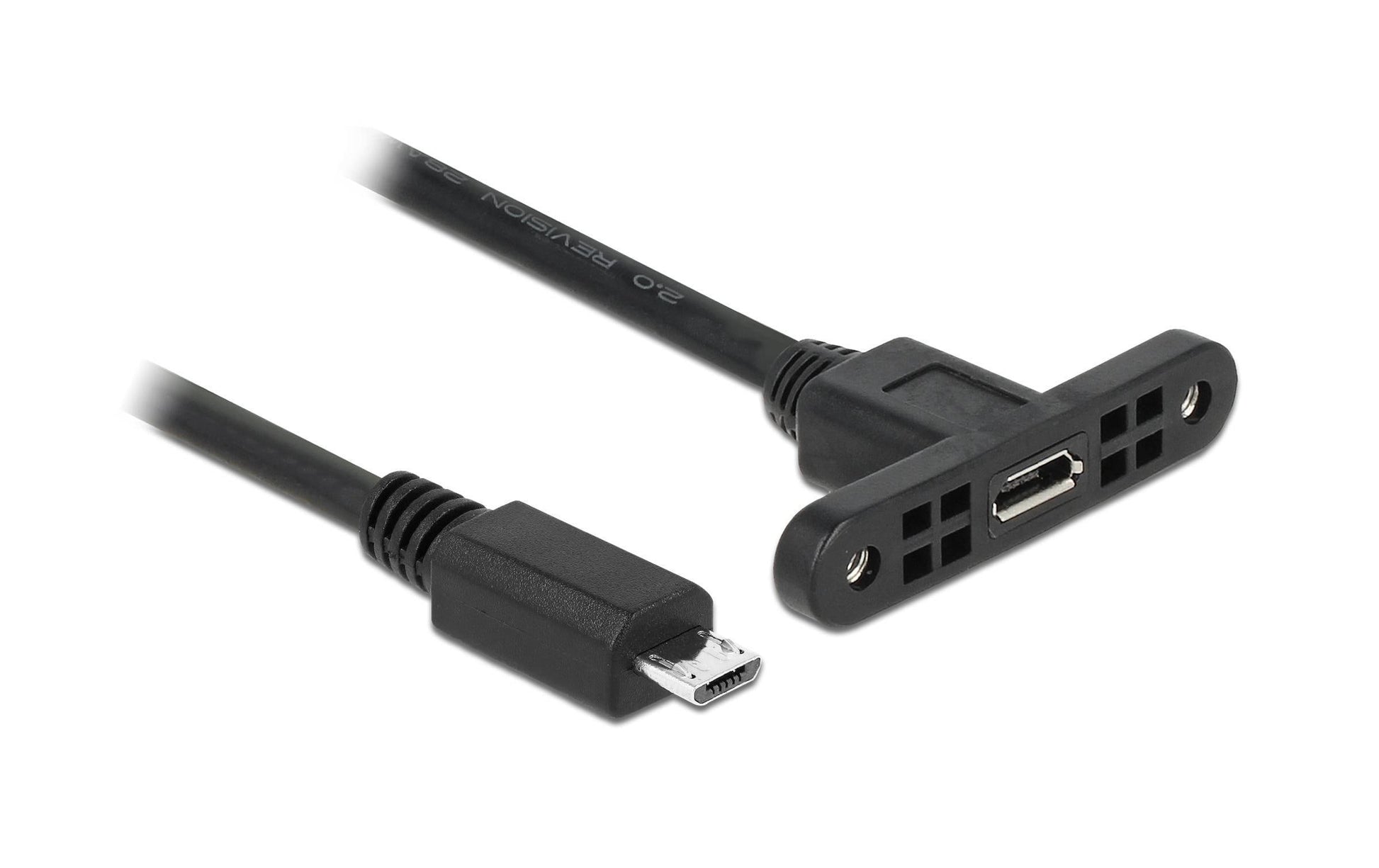 DeLOCK Micro-USB-B Verlängerungskabel (Stecker auf Buchse) – USB 2.0 (480 Mbit/s) – 0,25 m – Schwarz