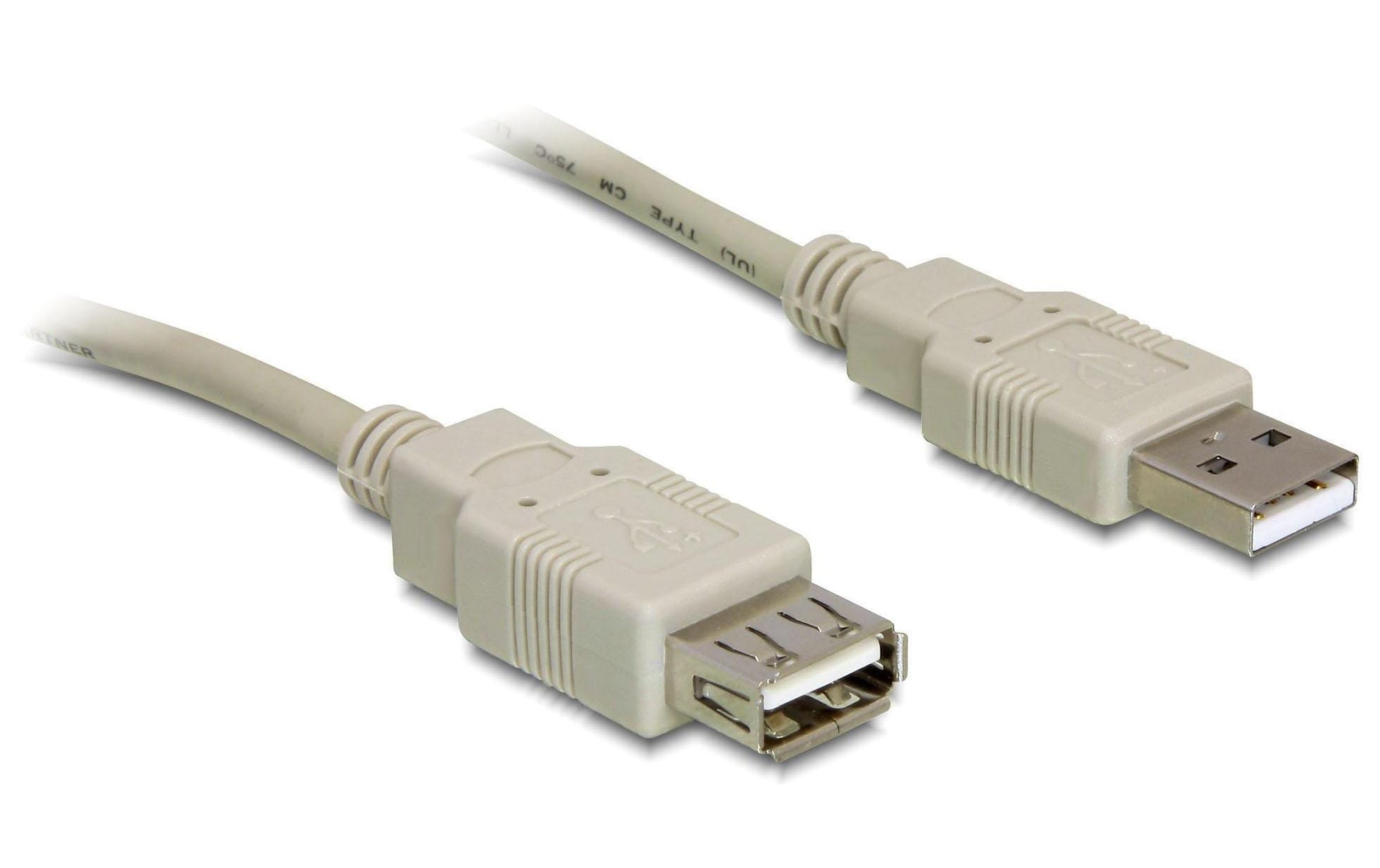 DeLOCK USB-A Verlängerungskabel (Stecker auf Buchse) – USB 2.0 (480 Mbit/s) – 1,8 m – Weiss