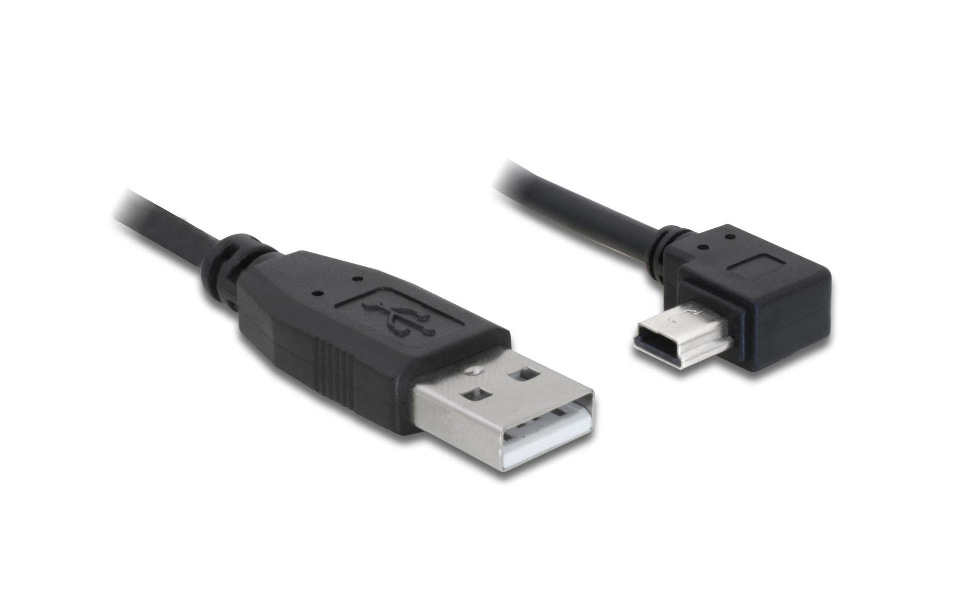 DeLOCK USB-A auf Mini-USB-B Kabel – USB 2.0 (480 Mbit/s) – 3 m – Abgewinkelt – Schwarz