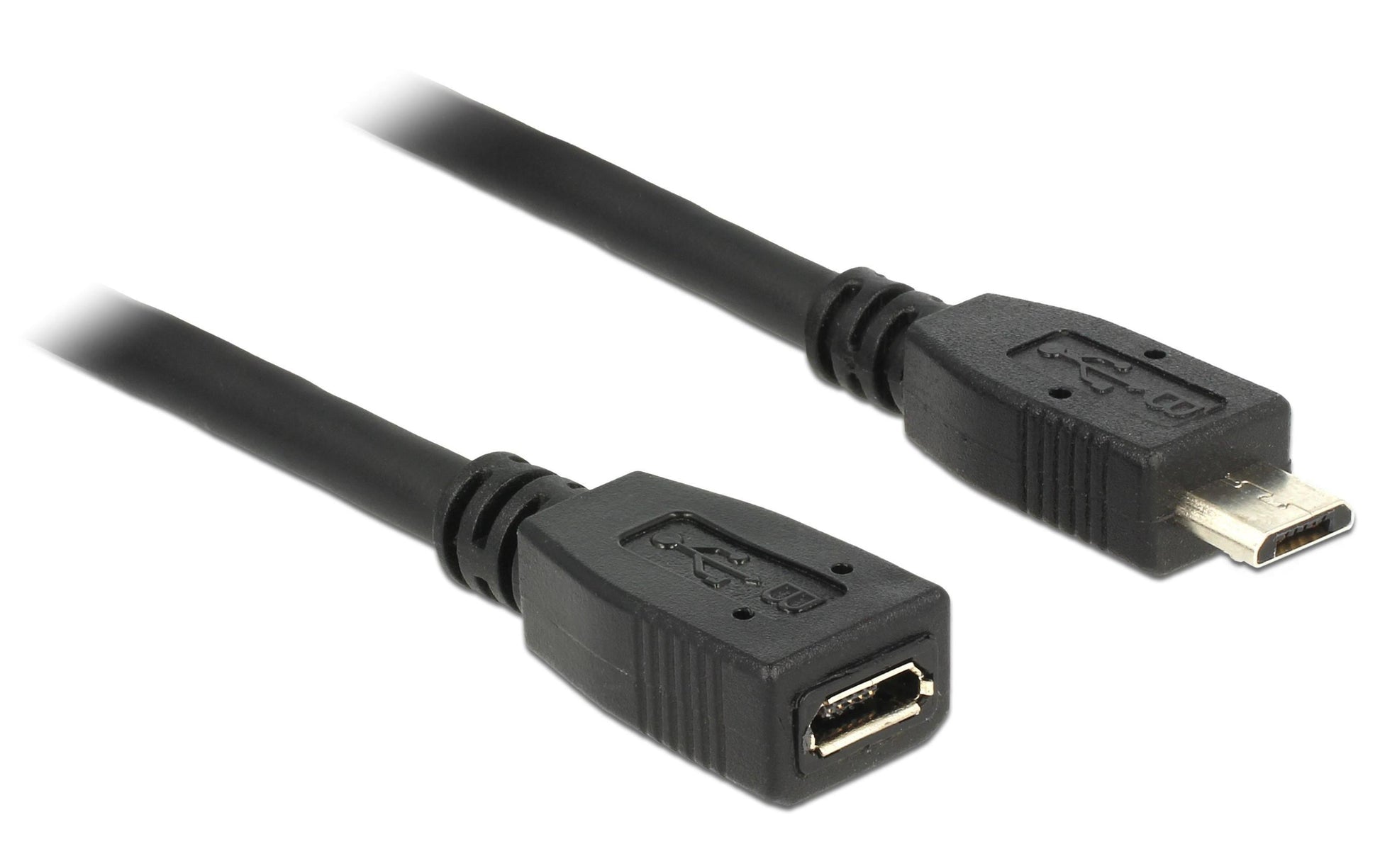 DeLOCK USB-Micro-USB-B Verlängerungskabel (Stecker auf Buchse) – USB 2.0 (480 Mbit/s) – 1 m – Schwarz