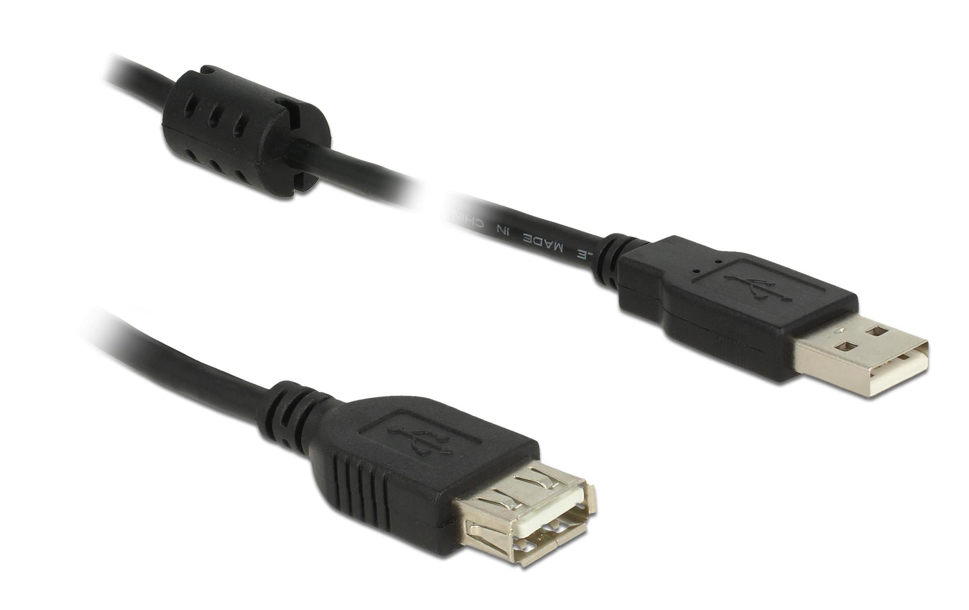 DeLOCK USB-A Verlängerungskabel (Stecker auf Buchse) – USB 2.0 (480 Mbit/s) – 0,5 m – Schwarz