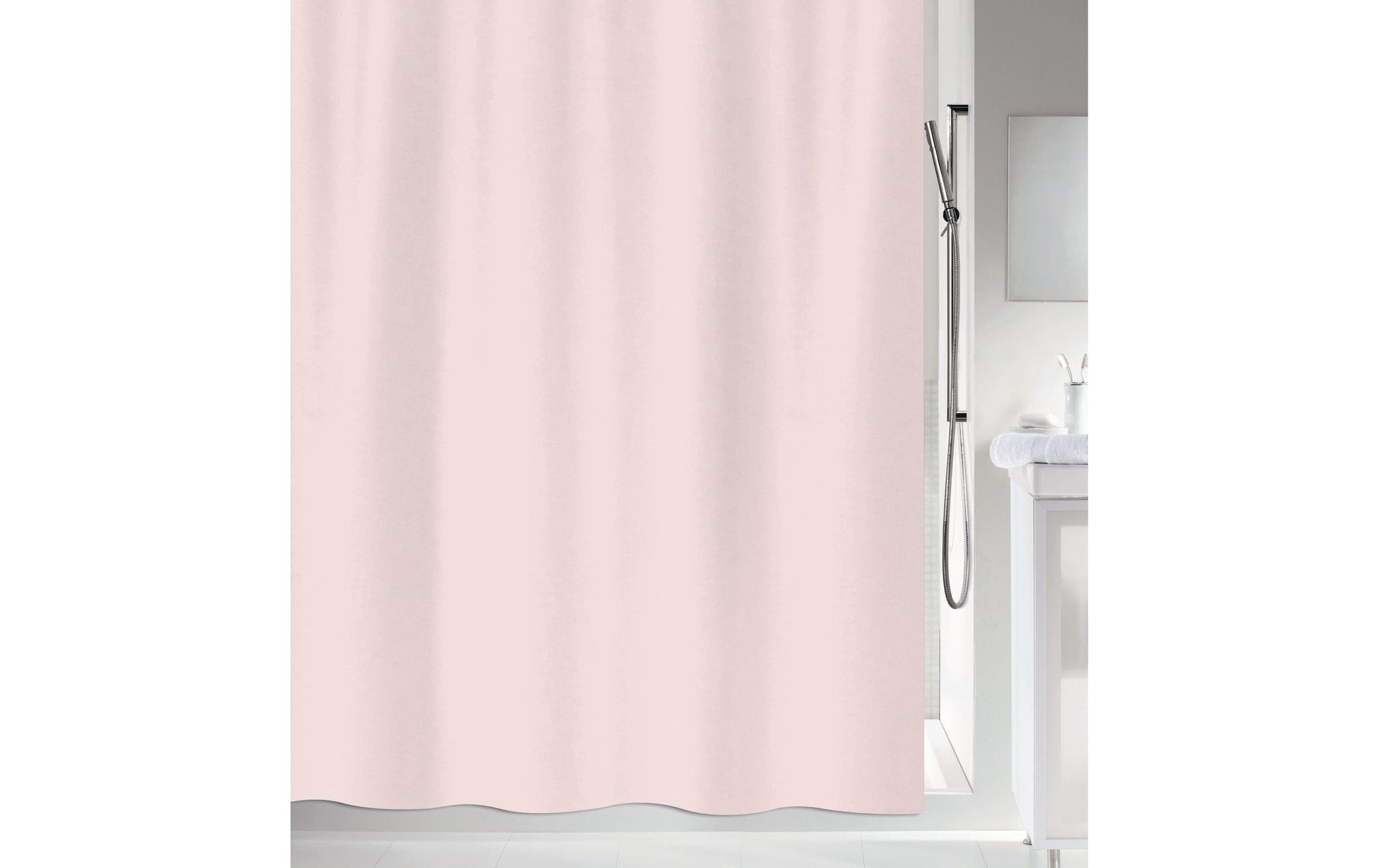 Spirella PRIMO Duschvorhang – 180 × 200 cm – Rosa – Polyester – Waschbar bei 40 °C