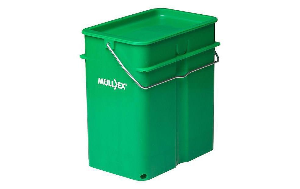 Müllex Komposteimer TERRA – 5 l – rechteckig – grün