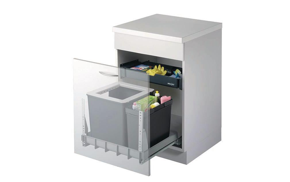 Müllex Systempapierkorb EURO BOXX 55/60-R – 16 l – 2-fach – anthrazit