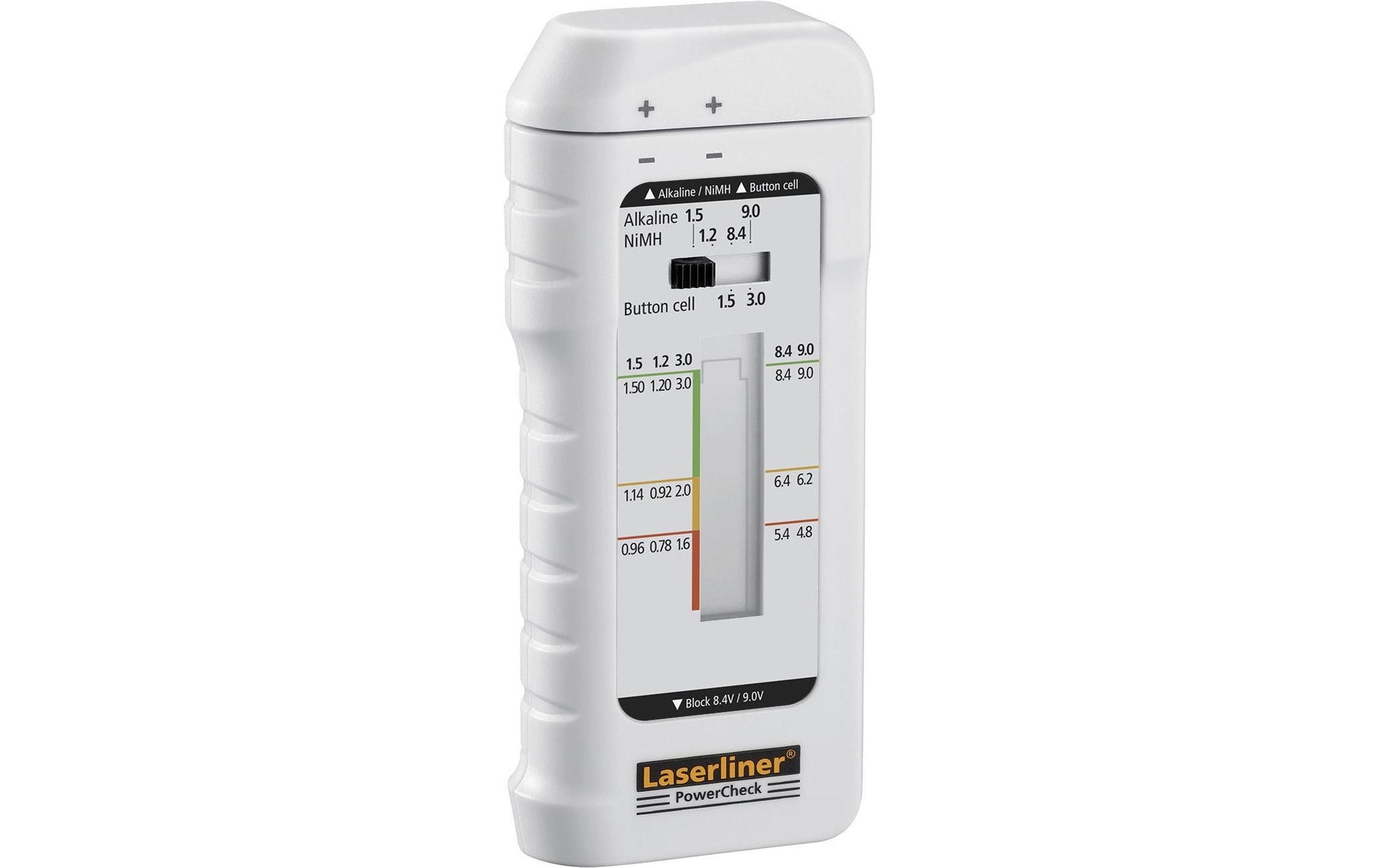 Laserliner PowerCheck – Batterietester – Display, für AA/AAA/C/D/9 V/Knopfzellen