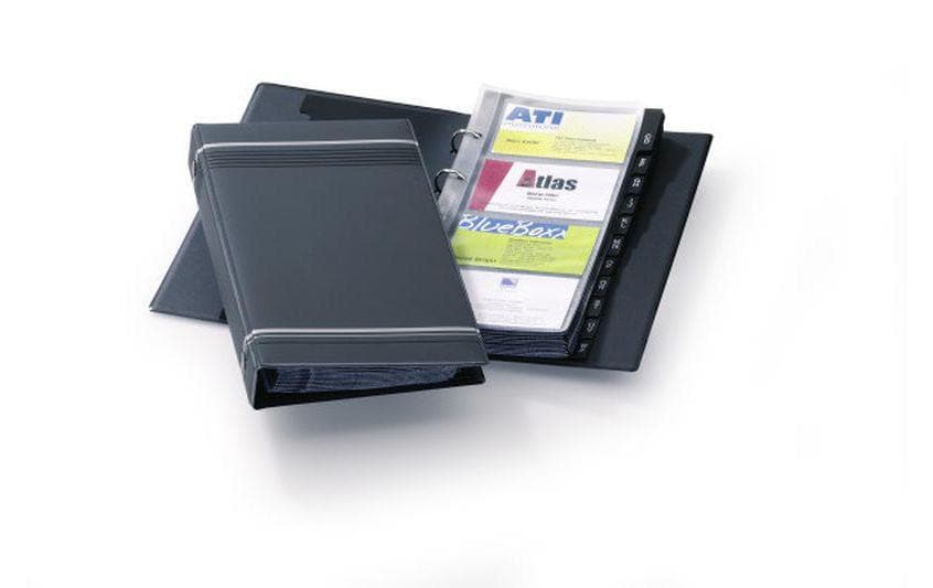 Durable Visitenkartenbuch Visifix 200 – 200 Karten – 4-Ring – Polypropylen (PP) – Anthrazit