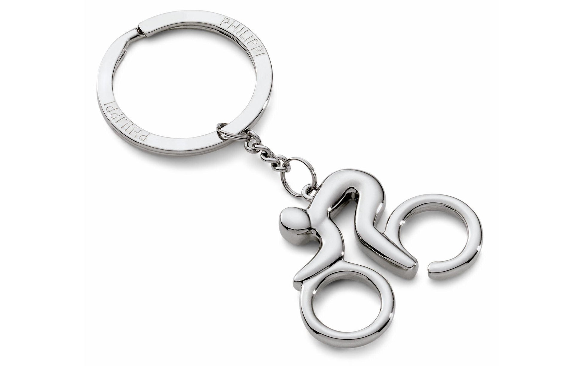 Philippi Schlüsselanhänger Biker – Hochglanzpoliert, Nickel, Silber, Länge 85 mm